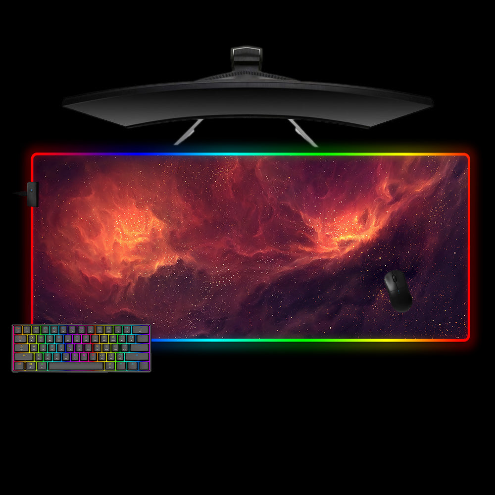 Allleftout Fiery Nebula Design M-Xxl Size Rgb Gaming Mouse Pad, Computer Desk Mat