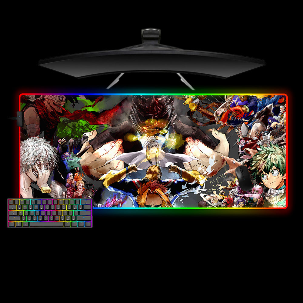 Allleftout My Hero Academia Characters Design M-Xxl Size Rgb Gaming Mouse Pad, Computer Desk Mat