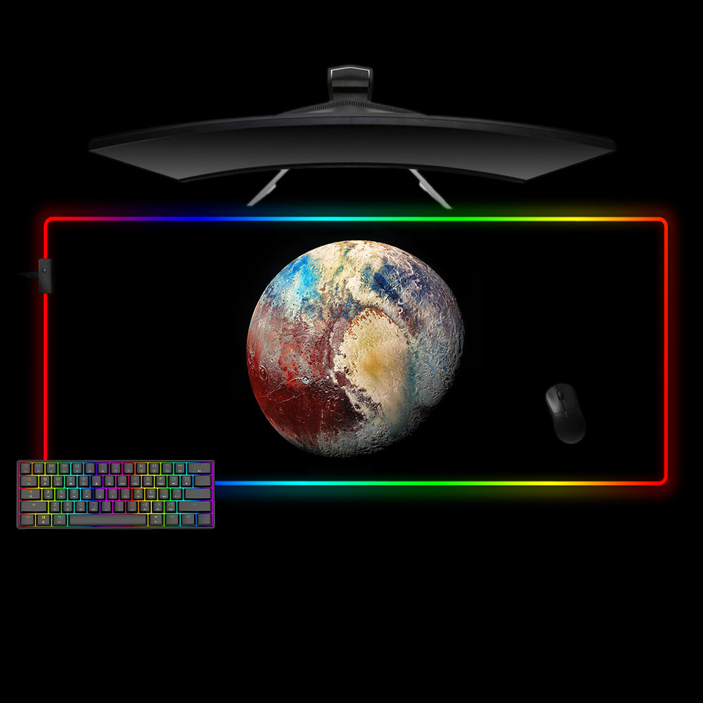 Allleftout Pluto Design M-Xxl Size Rgb Gaming Mouse Pad, Computer Desk Mat