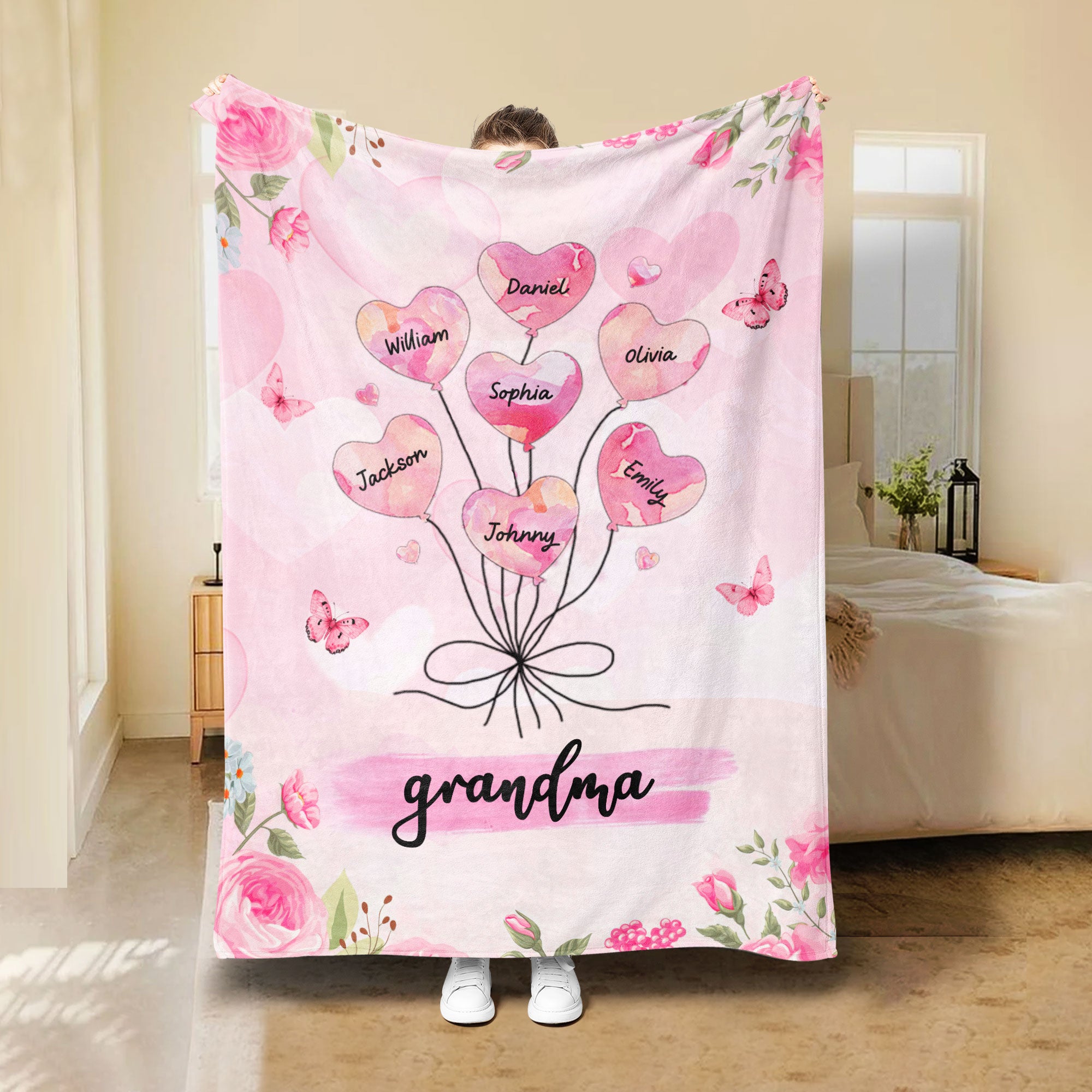 Petmytshirt Heart Names Blanket
