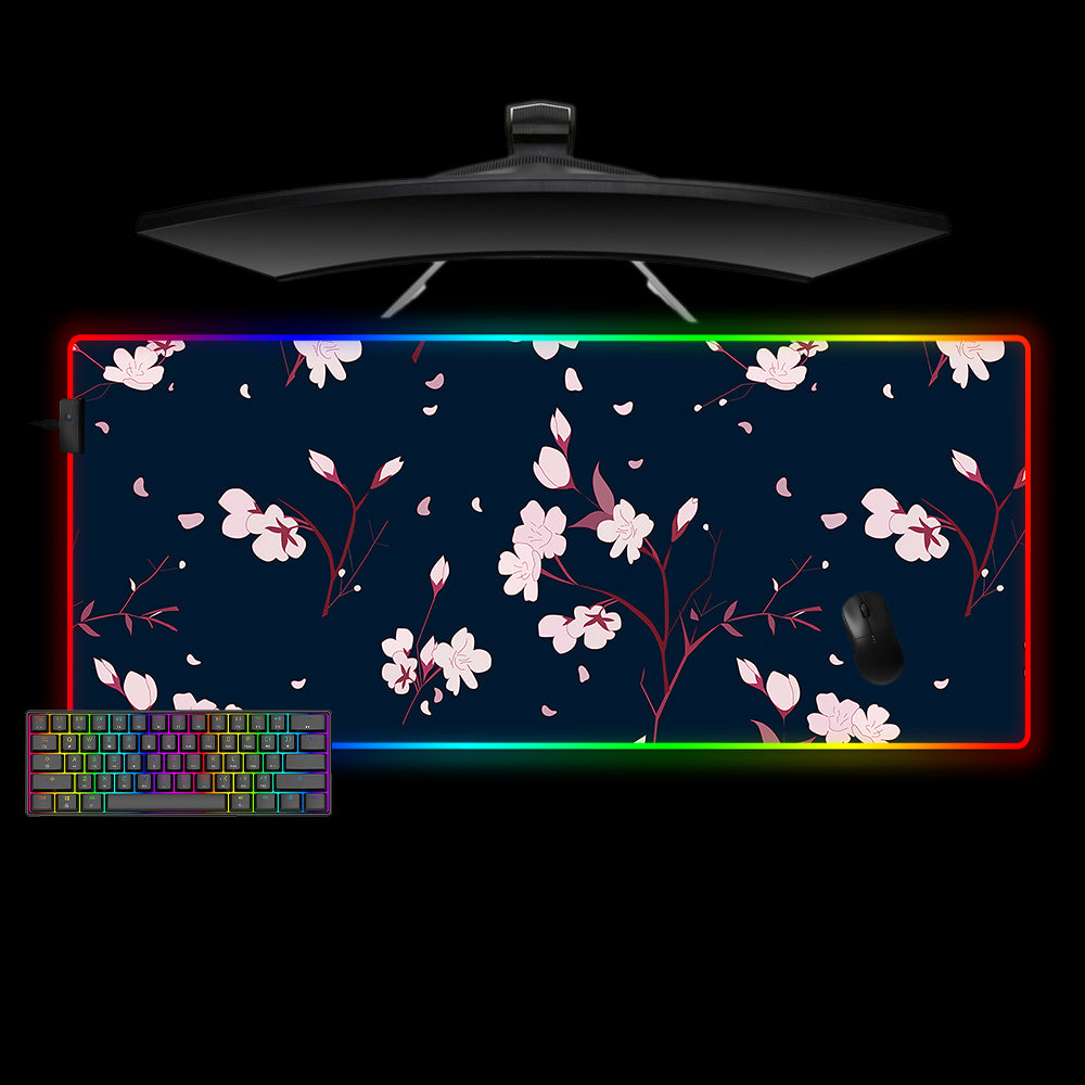 Allleftout Cherry Blossom Design M-Xxl Size Rgb Gaming Mouse Pad, Computer Desk Mat