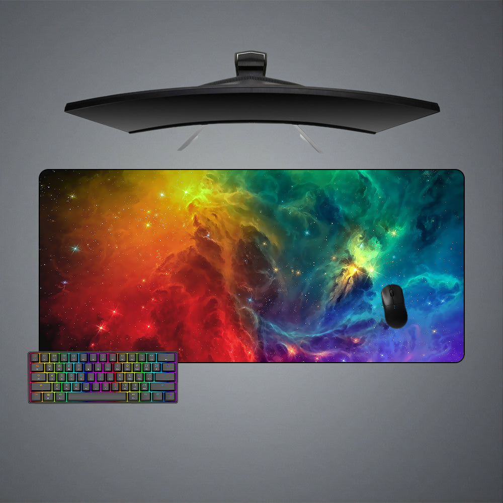 Allleftout Colorful Galaxy Design M-Xxl Size Gaming Mouse Pad, Computer Desk Mat