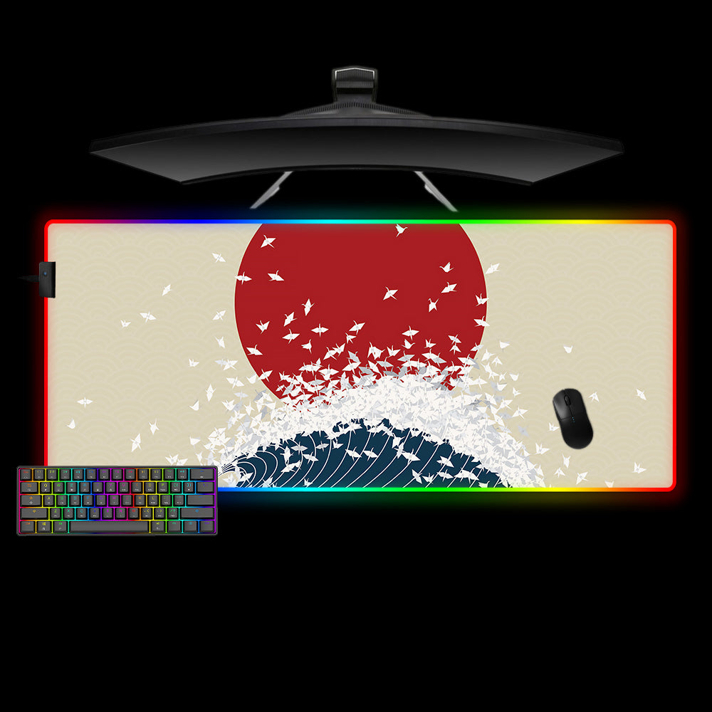 Allleftout Rising Sun Wave Design M-Xxl Size Rgb Gaming Mouse Pad, Computer Desk Mat