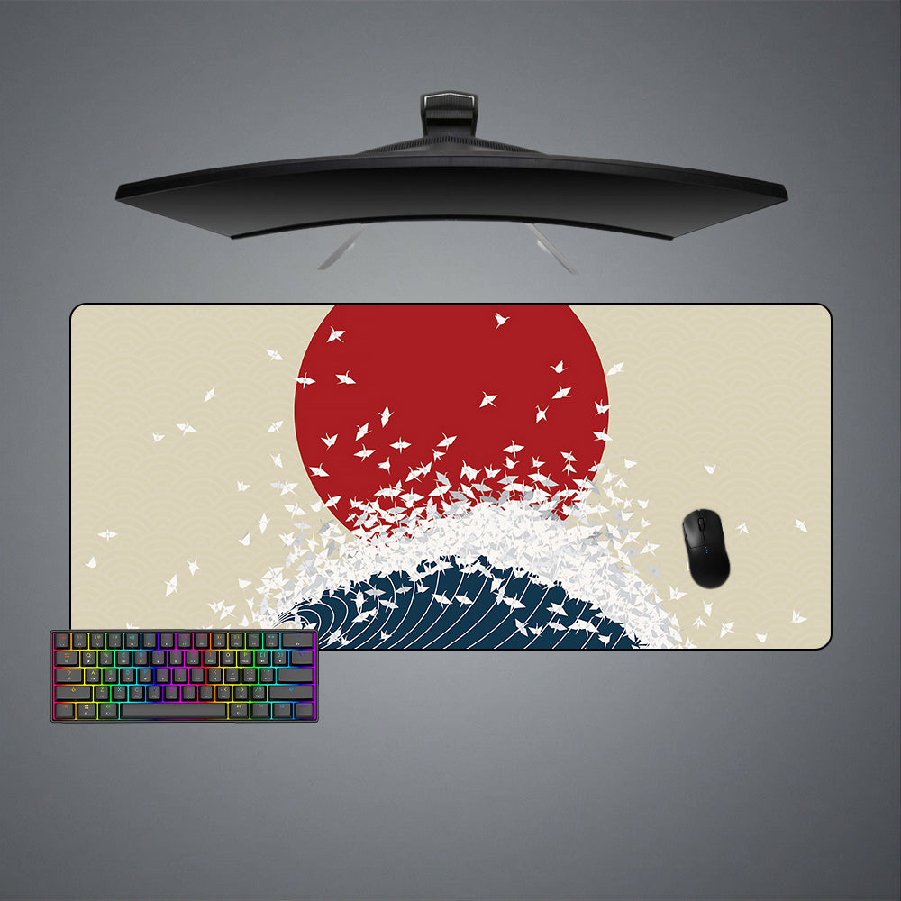 Allleftout Rising Sun Wave Design M-Xxl Size Gaming Mouse Pad, Computer Desk Mat