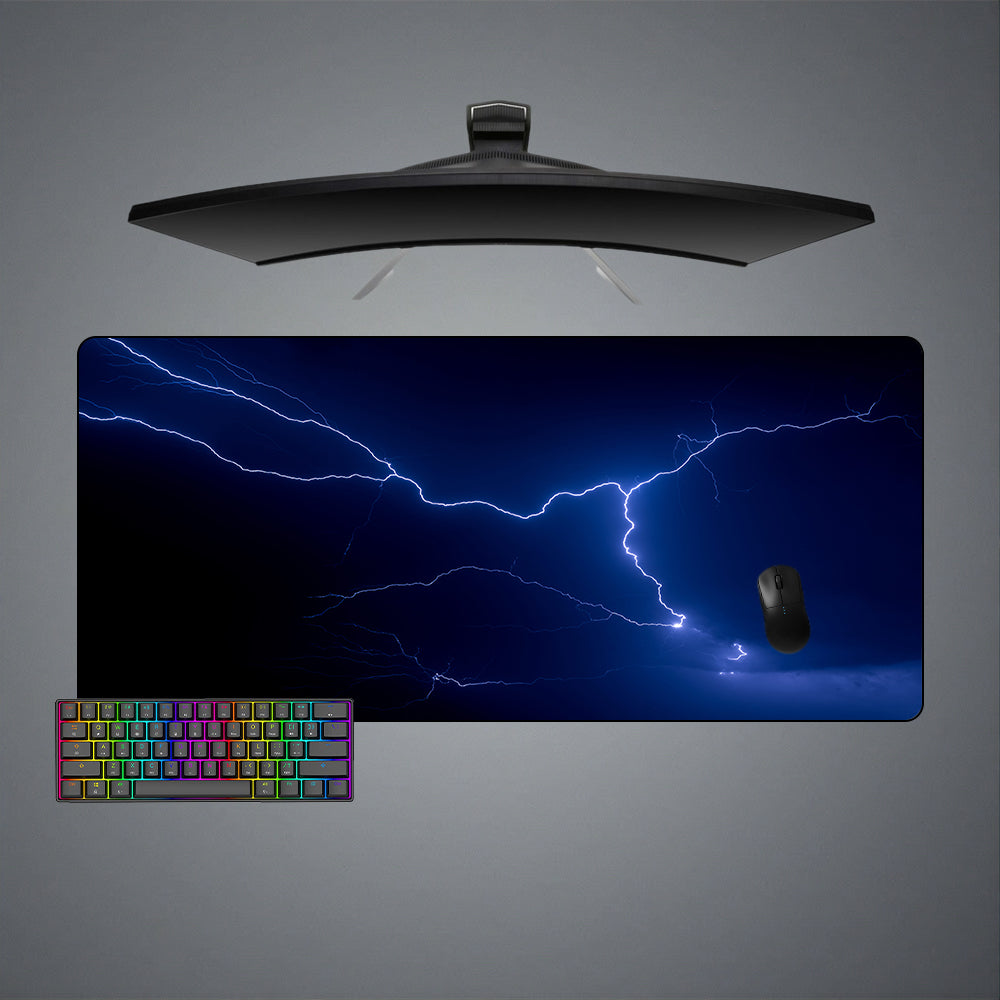 Allleftout Blue Lightning Design M-Xxl Size Gaming Mouse Pad, Computer Desk Mat