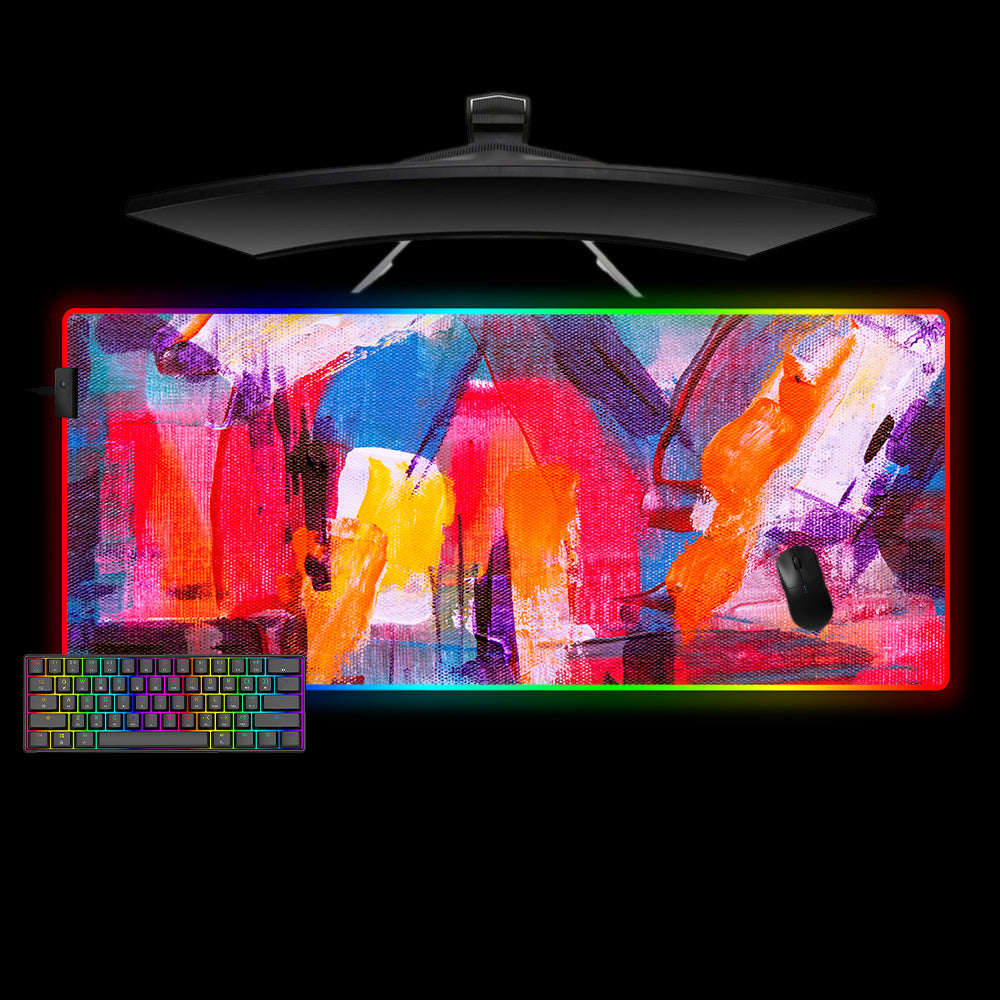 Allleftout Colorful Abstract Painting Design M-Xxl Size Rgb Gaming Mouse Pad, Computer Desk Mat