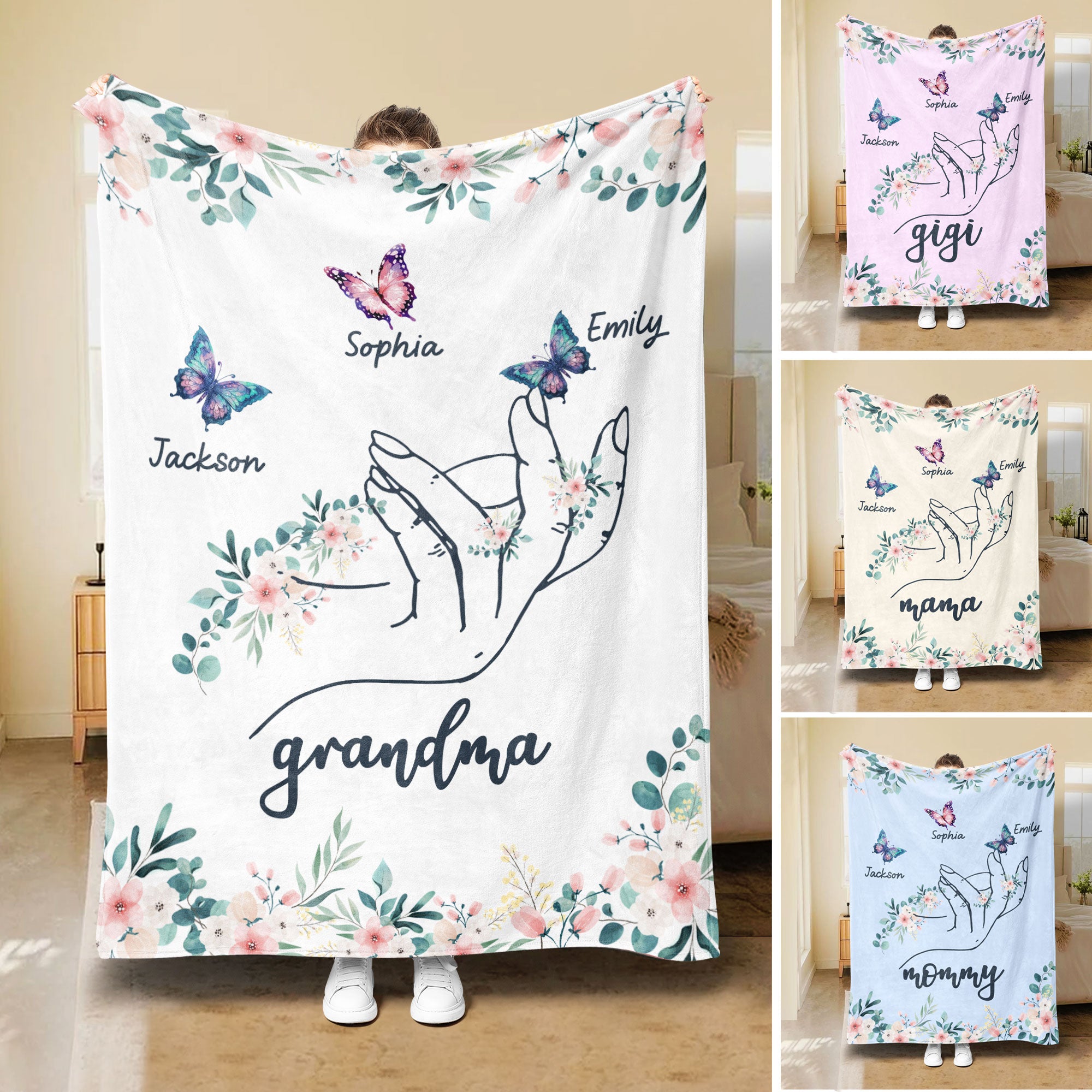 Petmytshirt Reindeer Names Blanket