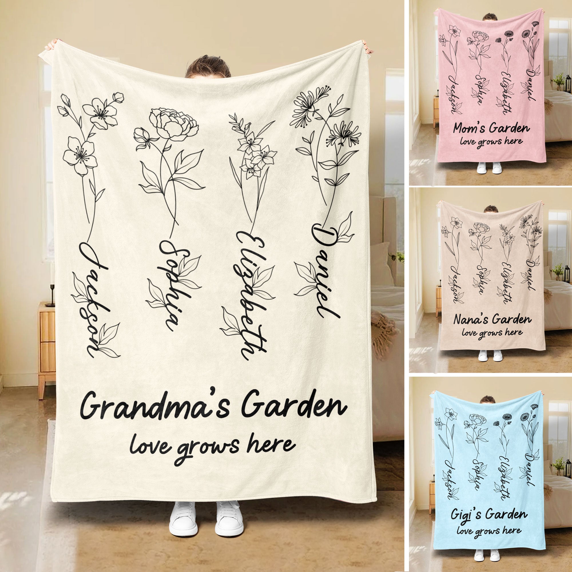 Petmytshirt Birth Month Flower Blanket