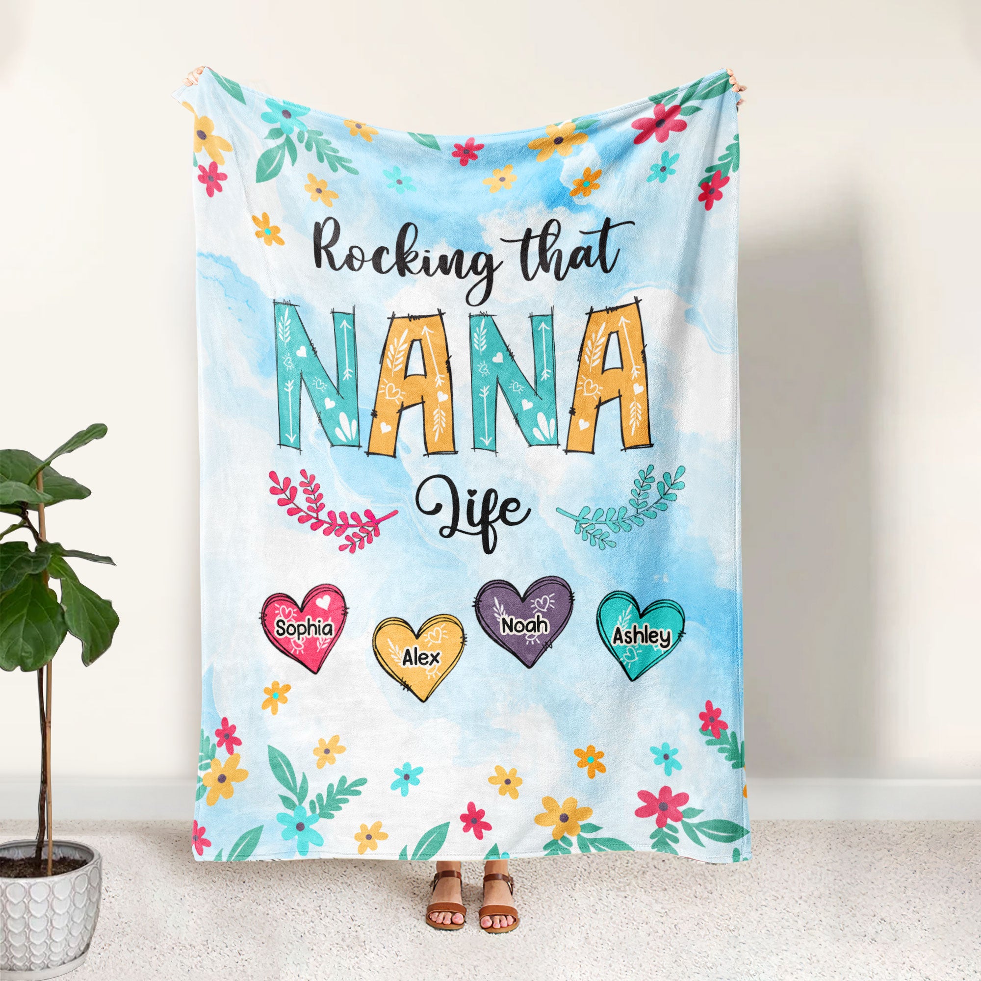 Petmytshirt Wildflower Names Blanket