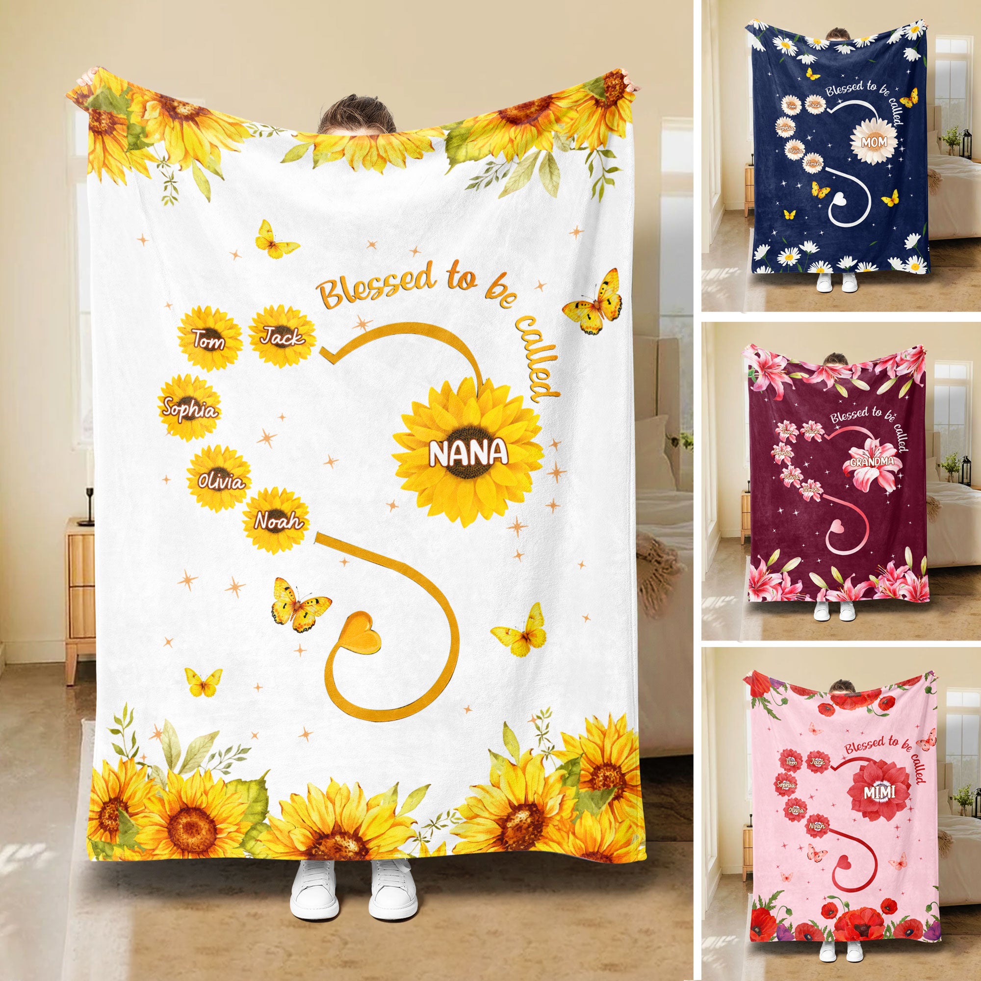 Petmytshirt Butterfly Names Blanket
