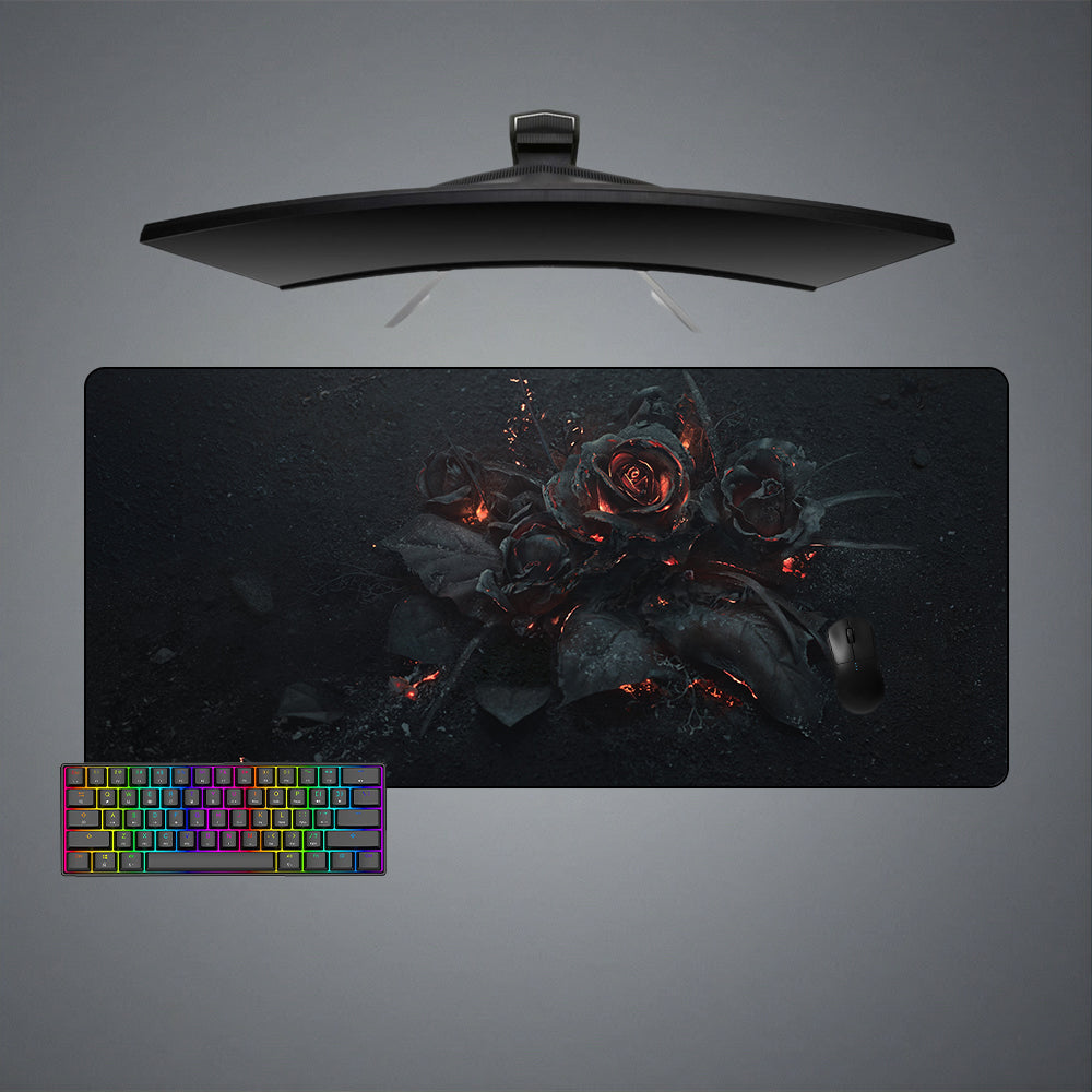 Allleftout Burning Roses Design M-Xxl Size Gaming Mouse Pad, Computer Desk Mat