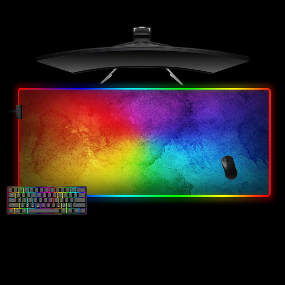 Allleftout Colorful Watercolor Design M-Xxl Size Rgb Gaming Mouse Pad, Computer Desk Mat