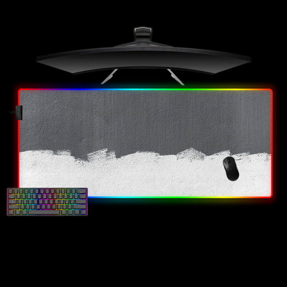 Allleftout Gray And White Brush Strokes Design M-Xxl Size Rgb Gaming Mouse Pad, Computer Desk Mat