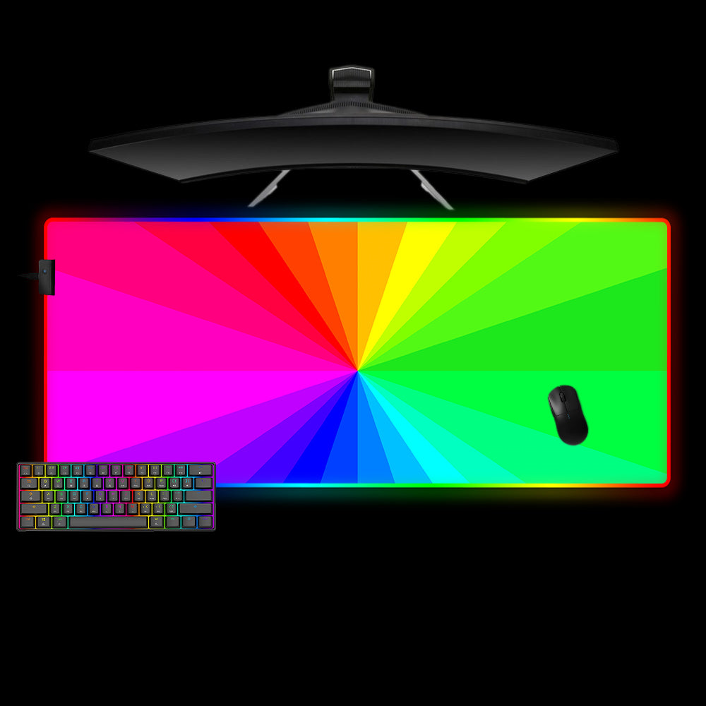 Allleftout Rainbow Colors Design M-Xxl Size Rgb Gaming Mouse Pad, Computer Desk Mat