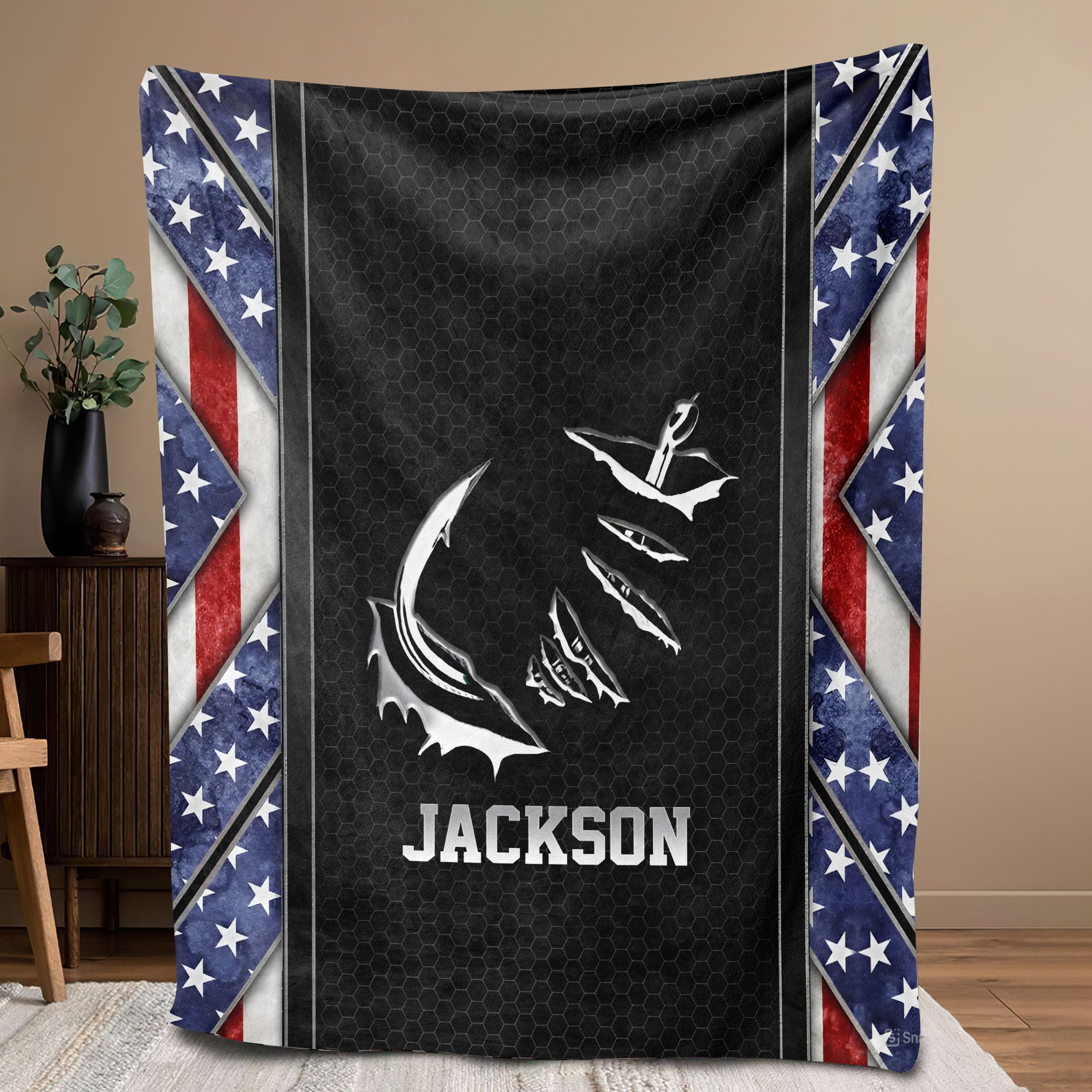 Petmytshirt Fishing Blanket Fishing Hook Custom Gift for Grandpa Dad Husband Fisherman