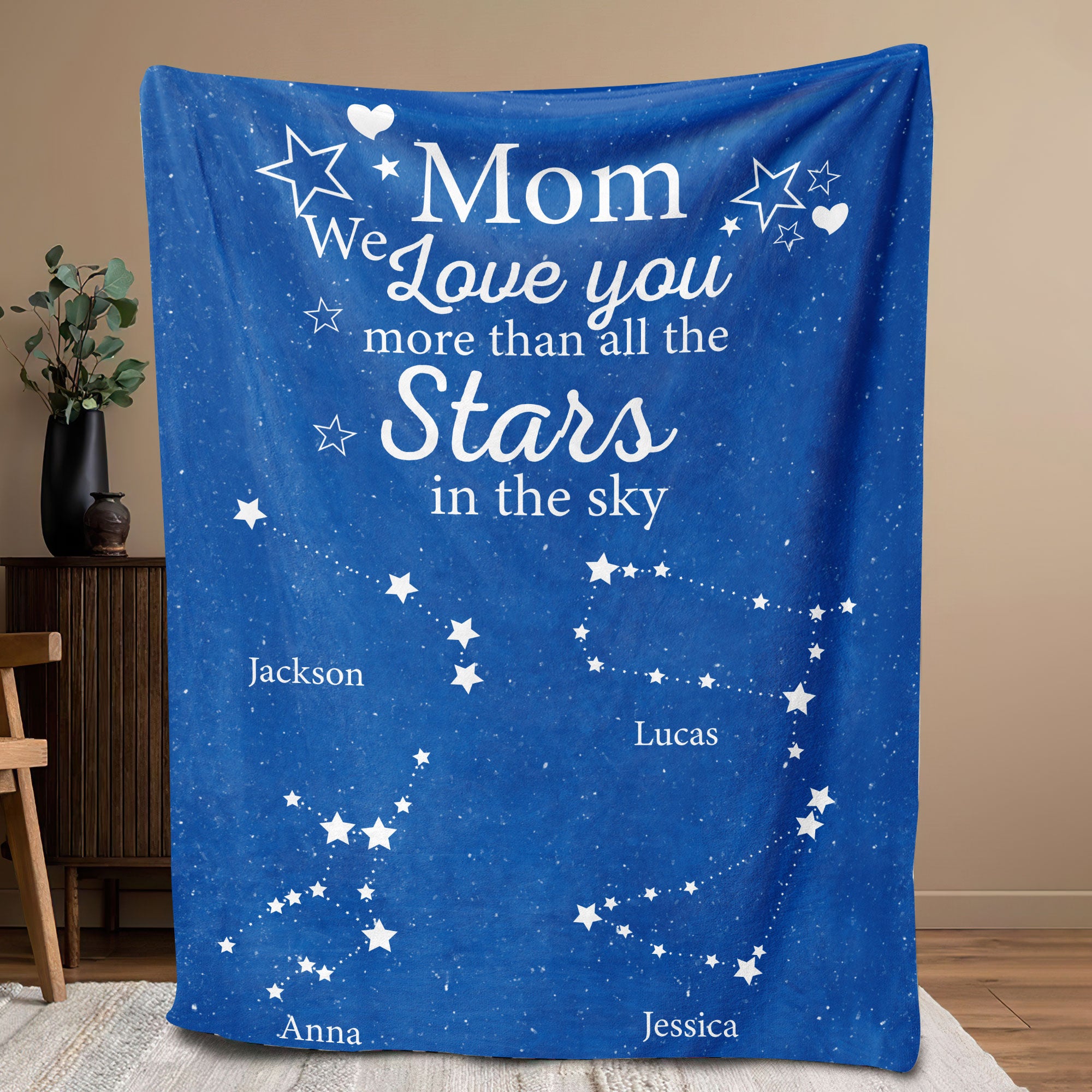 Petmytshirt Mom Blanket Custom Zodiac Astrology Blanket Mother's Day Gift for Mom Grandma