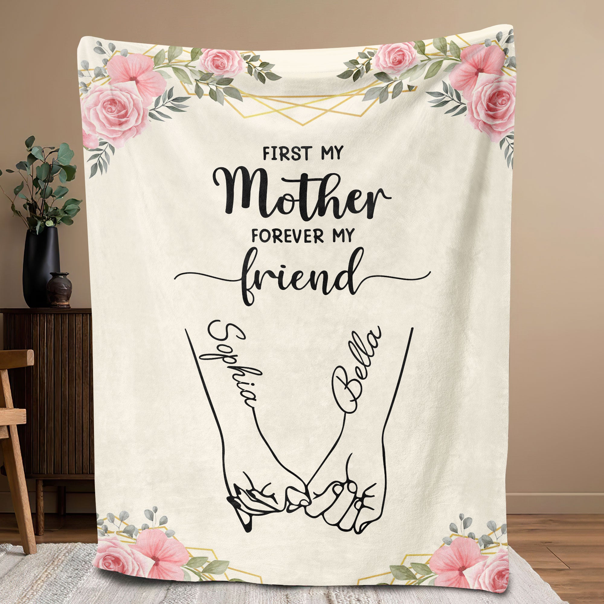 Petmytshirt Mother Daughter Blanket First My Mother Forever My Friend Gift For Mom from Daughter