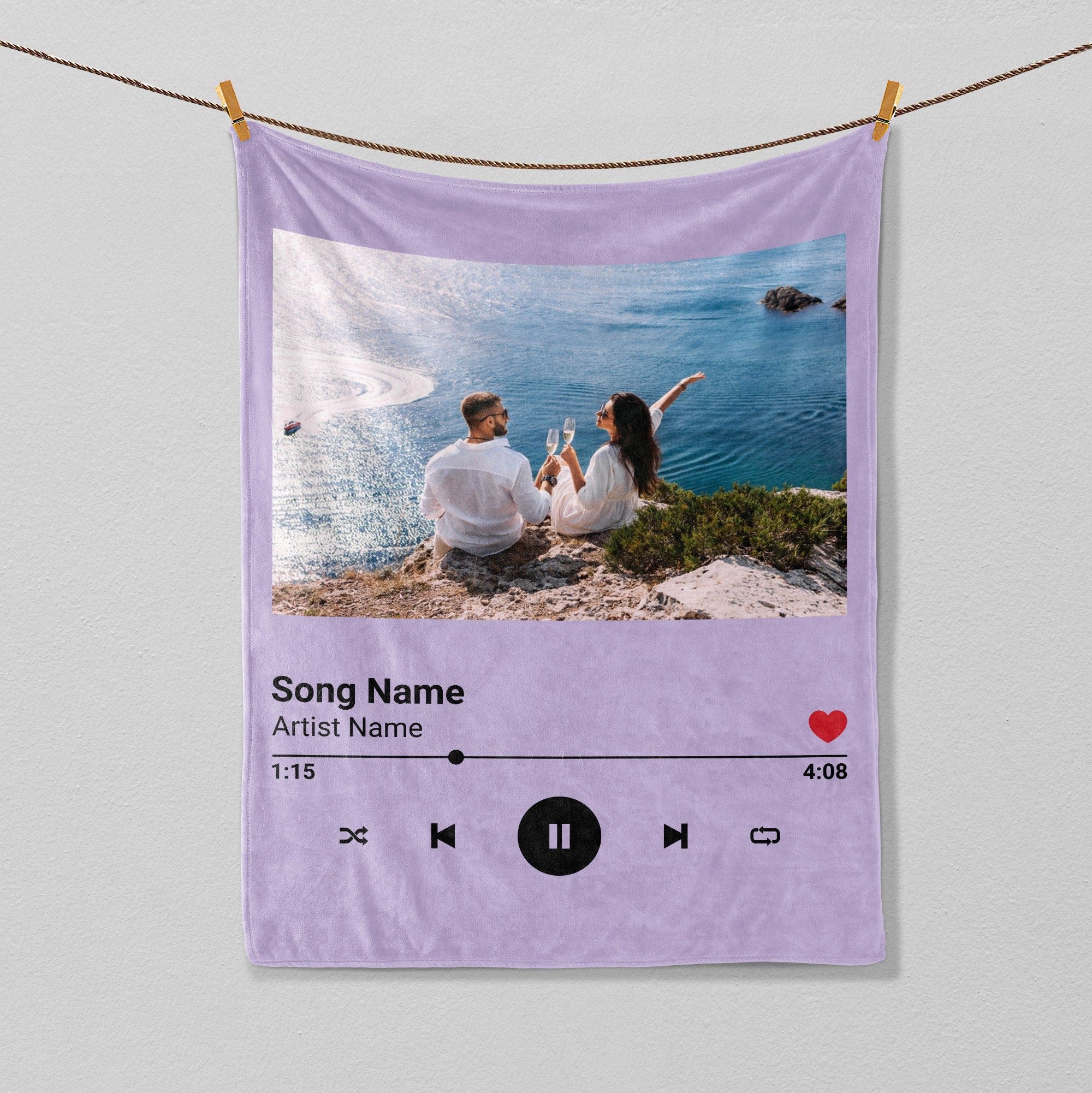Petmytshirt Favorite Song Blanket Custom Photo Soft Cozy Sherpa Fleece Throw Blanket Gift for Him Her Friend Bestie Birthday Gift