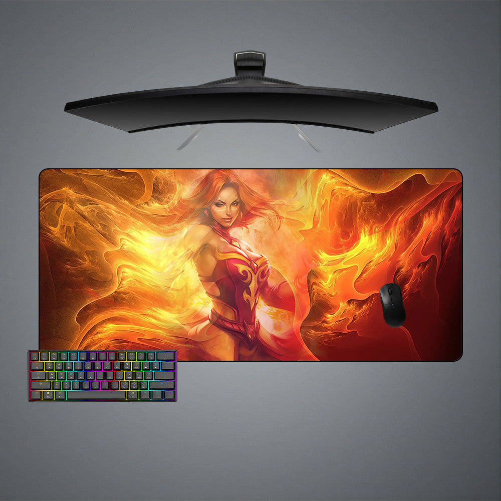 Allleftout Dota 2 Lina Fire Design M-Xxl Size Gaming Mouse Pad, Computer Desk Mat