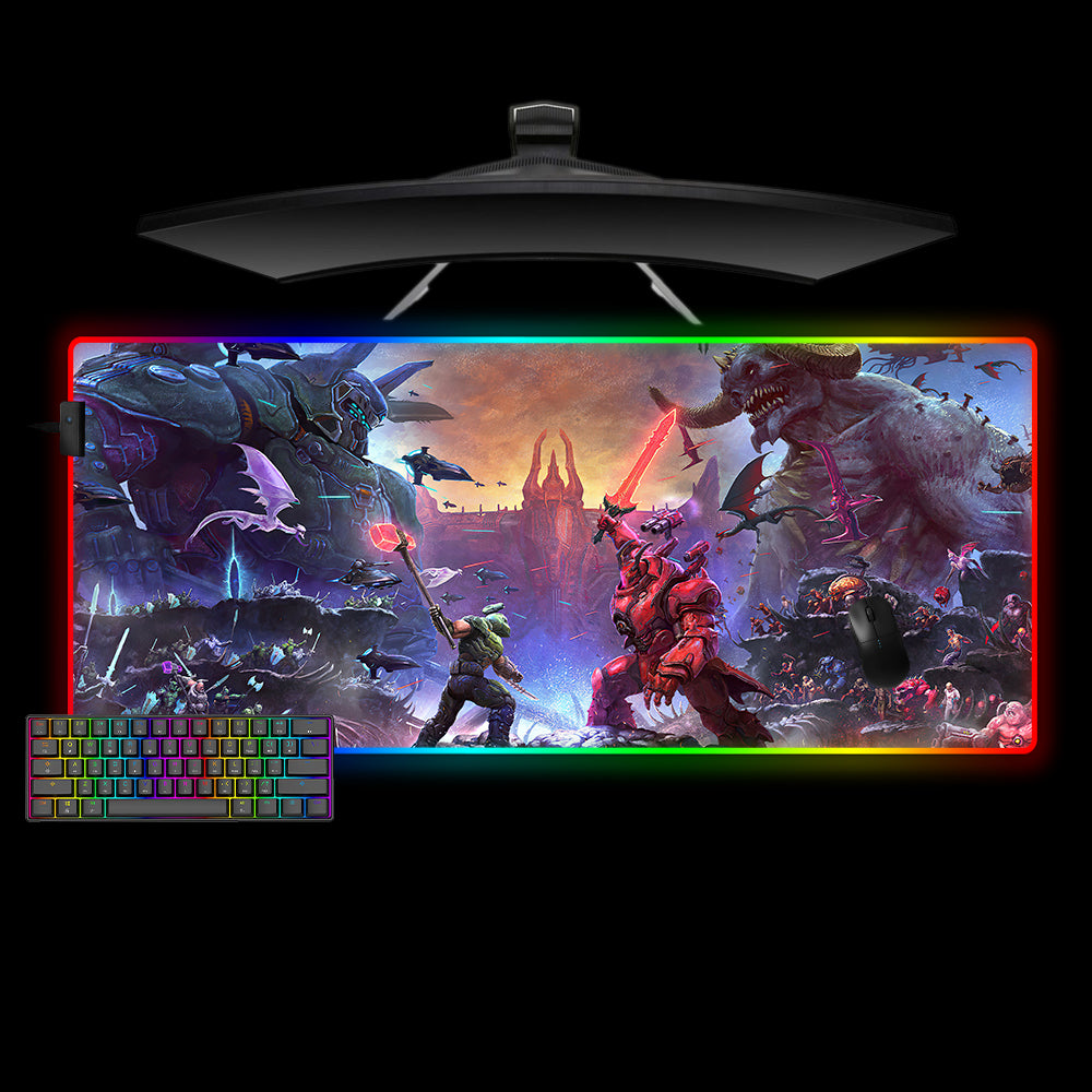 Allleftout Doom Dark Lord Design M-Xxl Size Rgb Gaming Mouse Pad, Computer Desk Mat