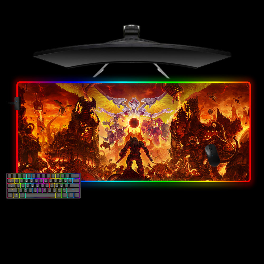 Allleftout Doom Khan Maykr Design M-Xxl Size Rgb Gaming Mouse Pad, Computer Desk Mat