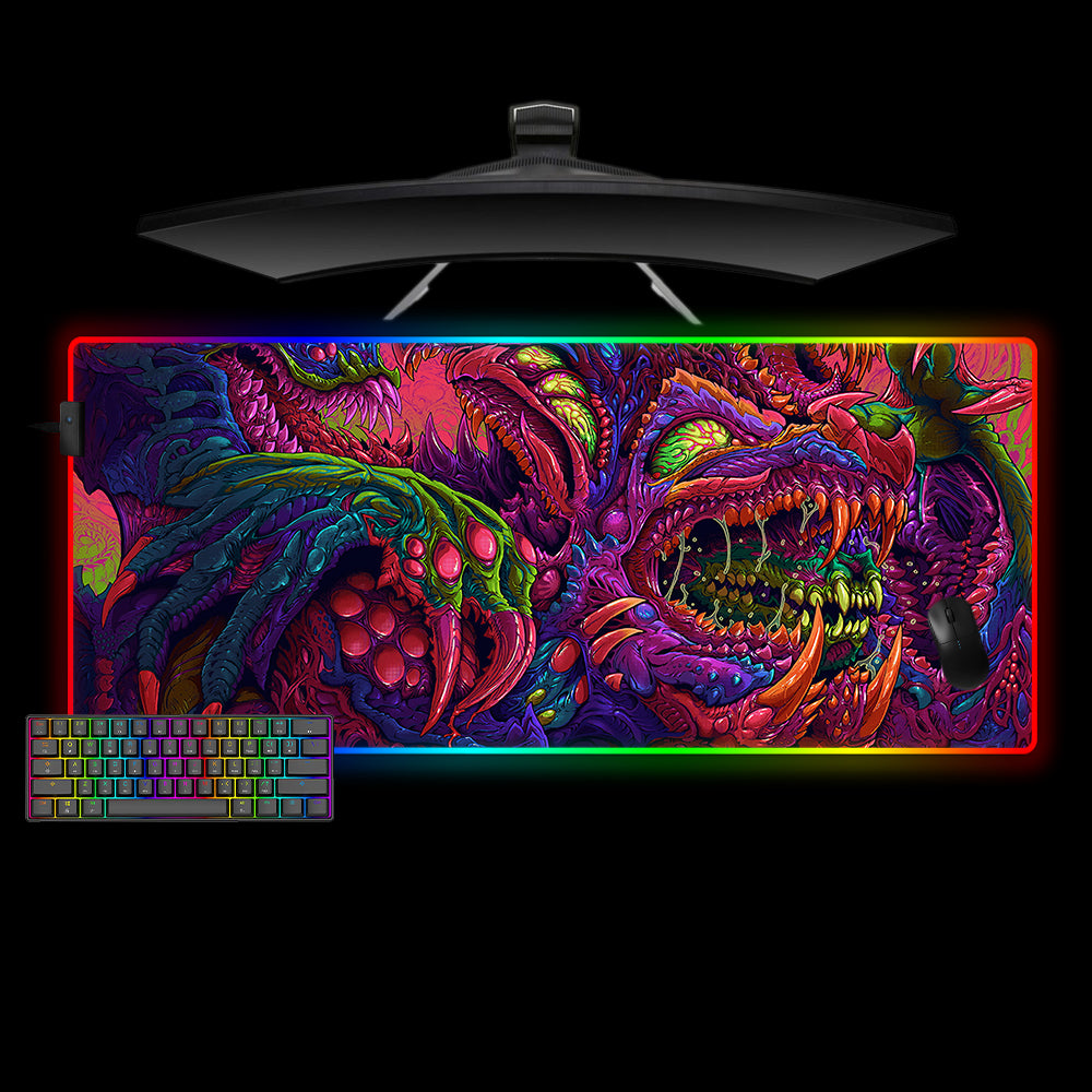 Allleftout Hyperbeast Wolf Design M-Xxl Size Rgb Gaming Mouse Pad, Computer Desk Mat