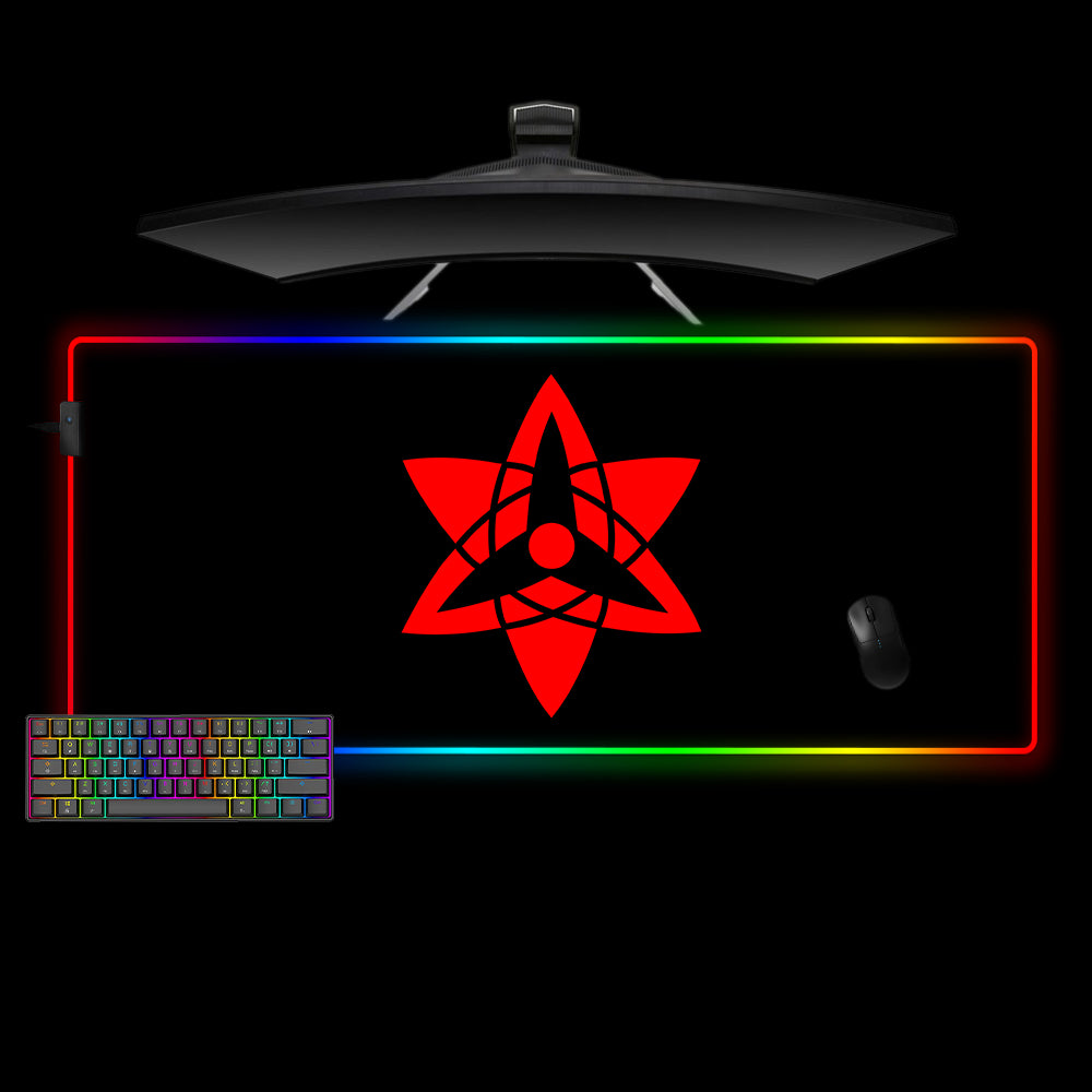 Allleftout Naruto Sharingen Symbol Design M-Xxl Size Rgb Gaming Mouse Pad, Computer Desk Mat