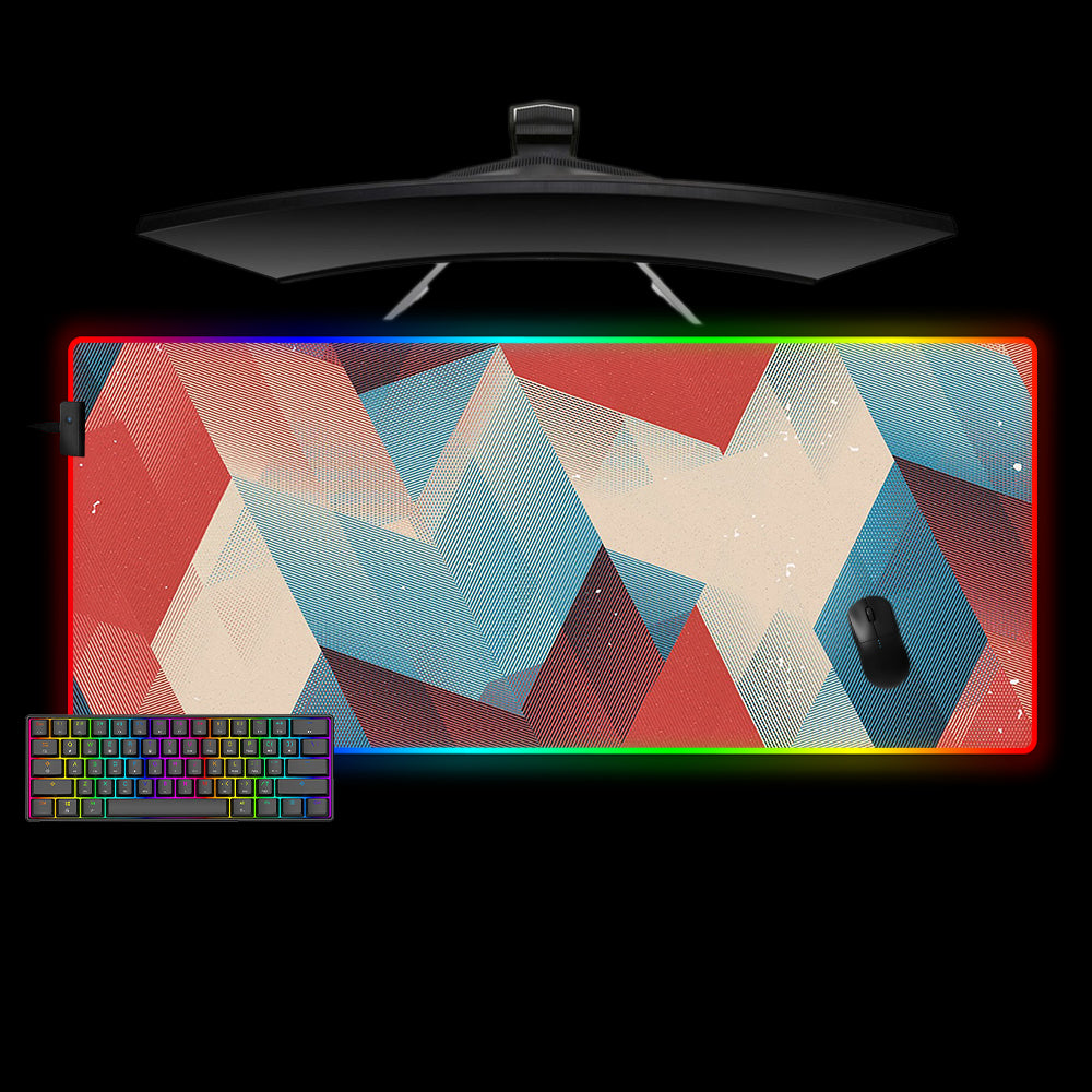 Allleftout Geo Wave Design M-Xxl Size Rgb Gaming Mouse Pad, Computer Desk Mat