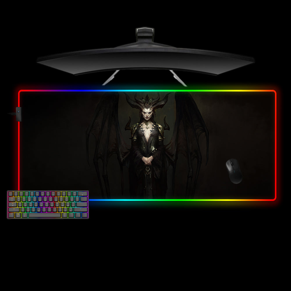 Allleftout Diablo Lilith Design M-Xxl Size Rgb Gaming Mouse Pad, Computer Desk Mat