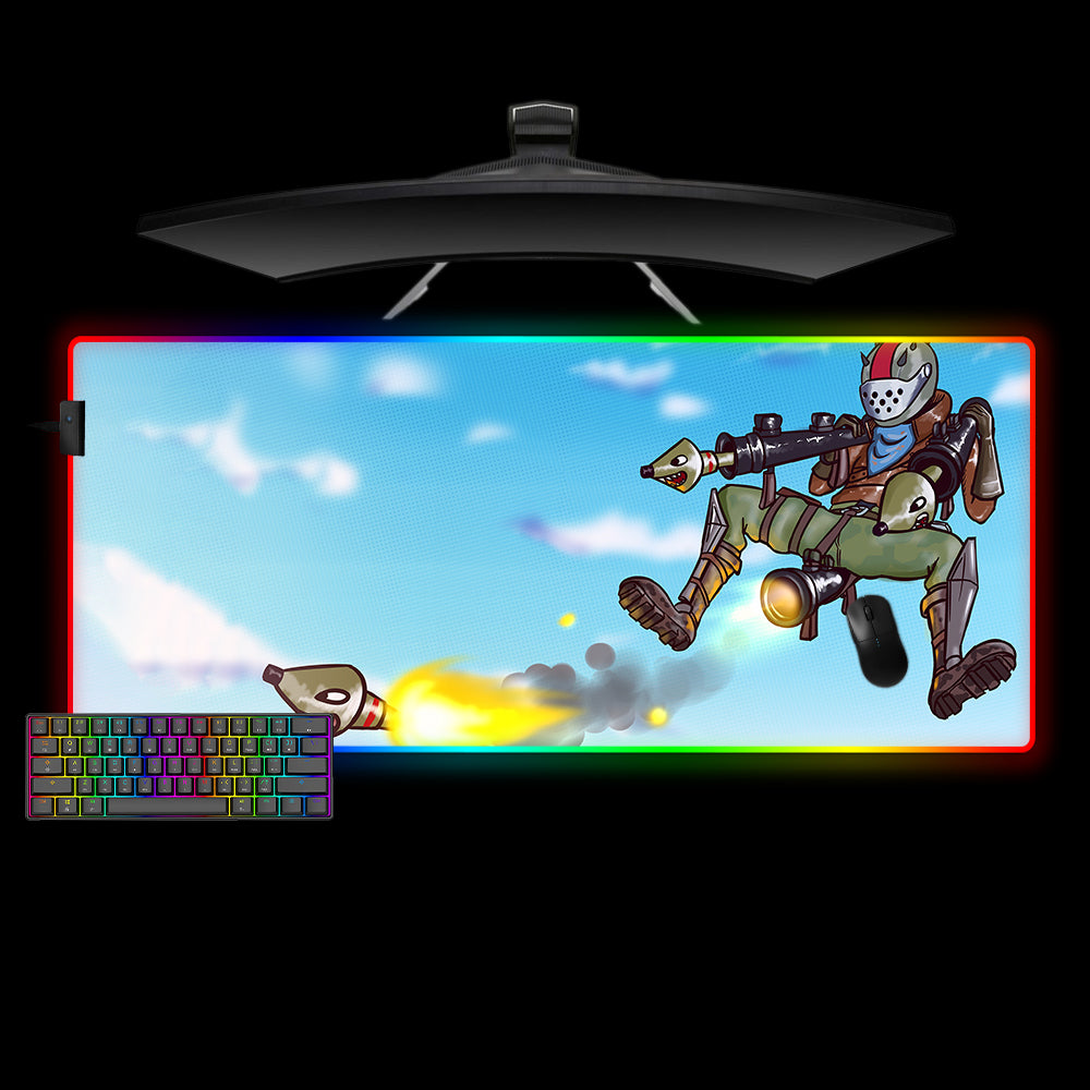 Allleftout Fortnite Rockets Design M-Xxl Size Rgb Gaming Mouse Pad, Computer Desk Mat
