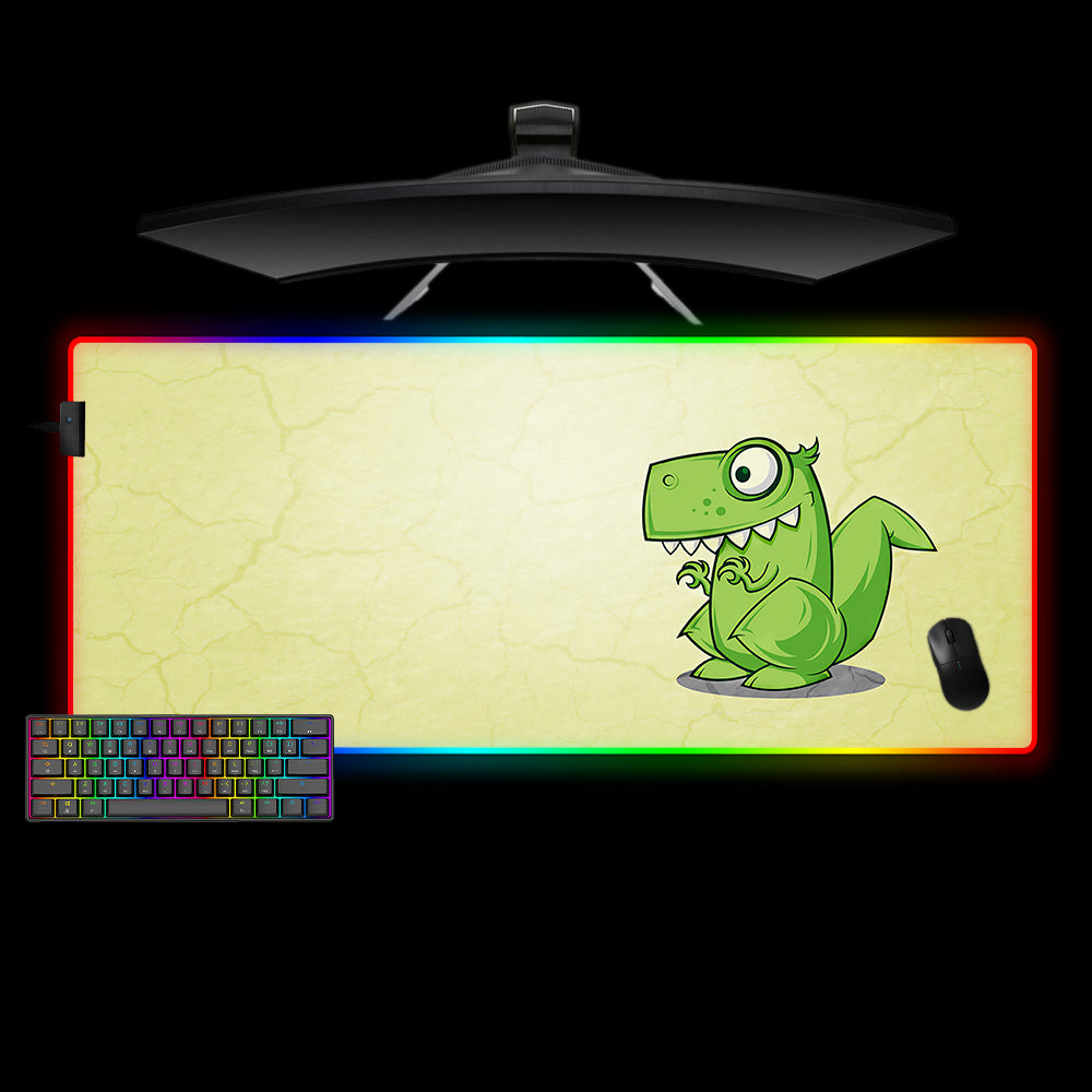 Allleftout Cartoon Dinosaur Design M-Xxl Size Rgb Gaming Mouse Pad, Computer Desk Mat
