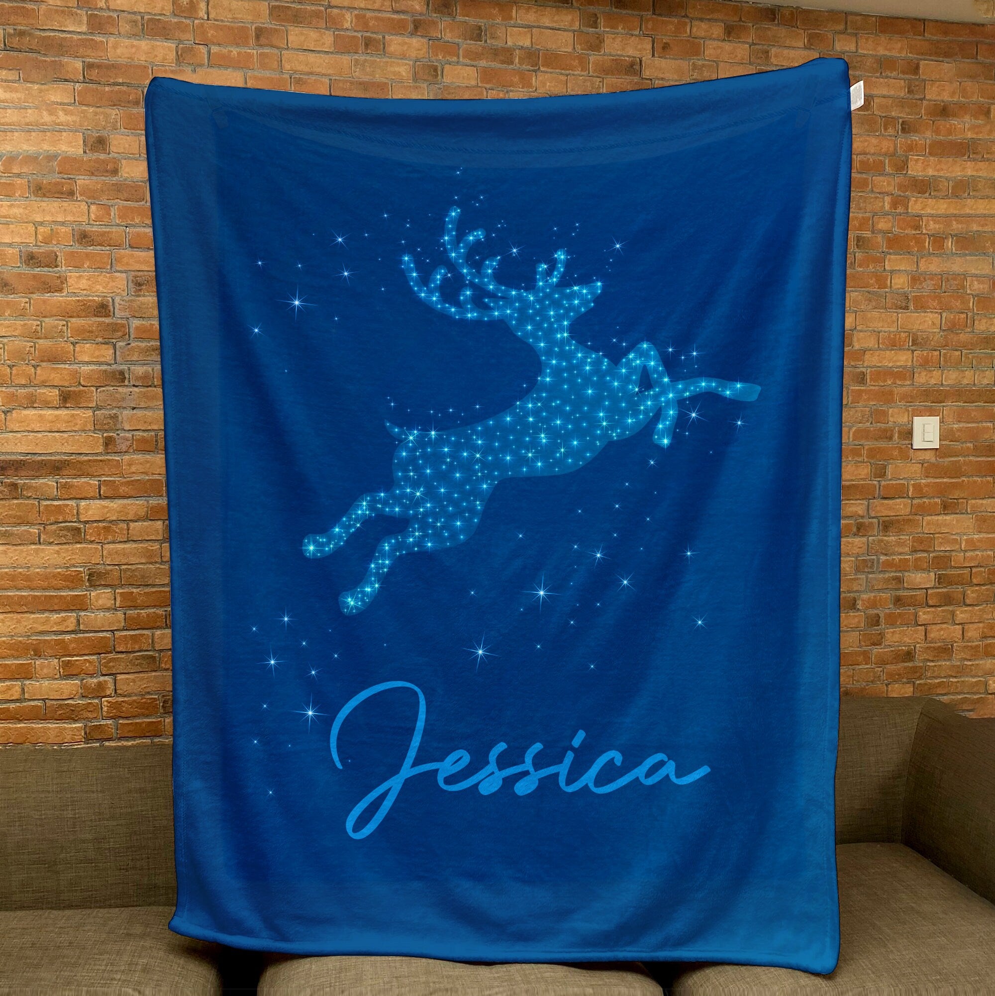 Petmytshirt Christmas Blanket Christmas Reindeer Blanket Custom Name Christmas Gift