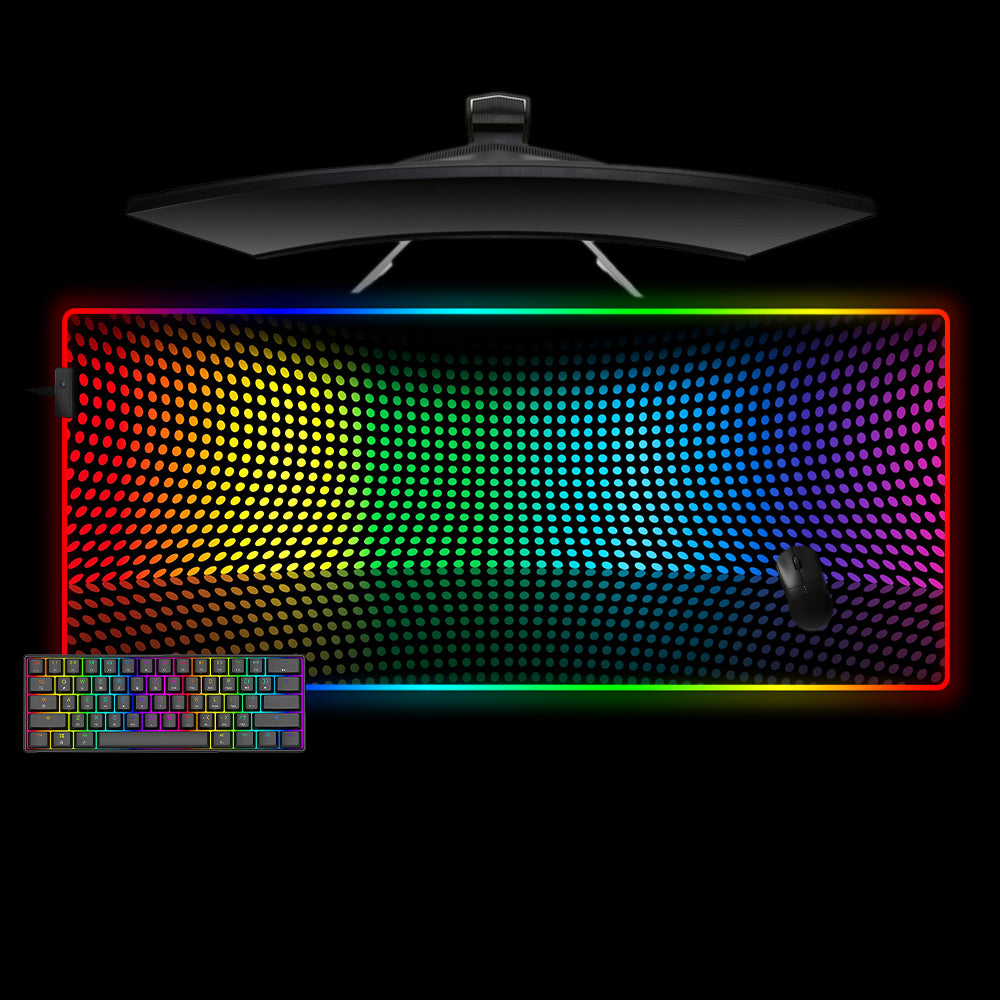 Allleftout Rgb Dots Design M-Xxl Size Rgb Gaming Mouse Pad, Computer Desk Mat