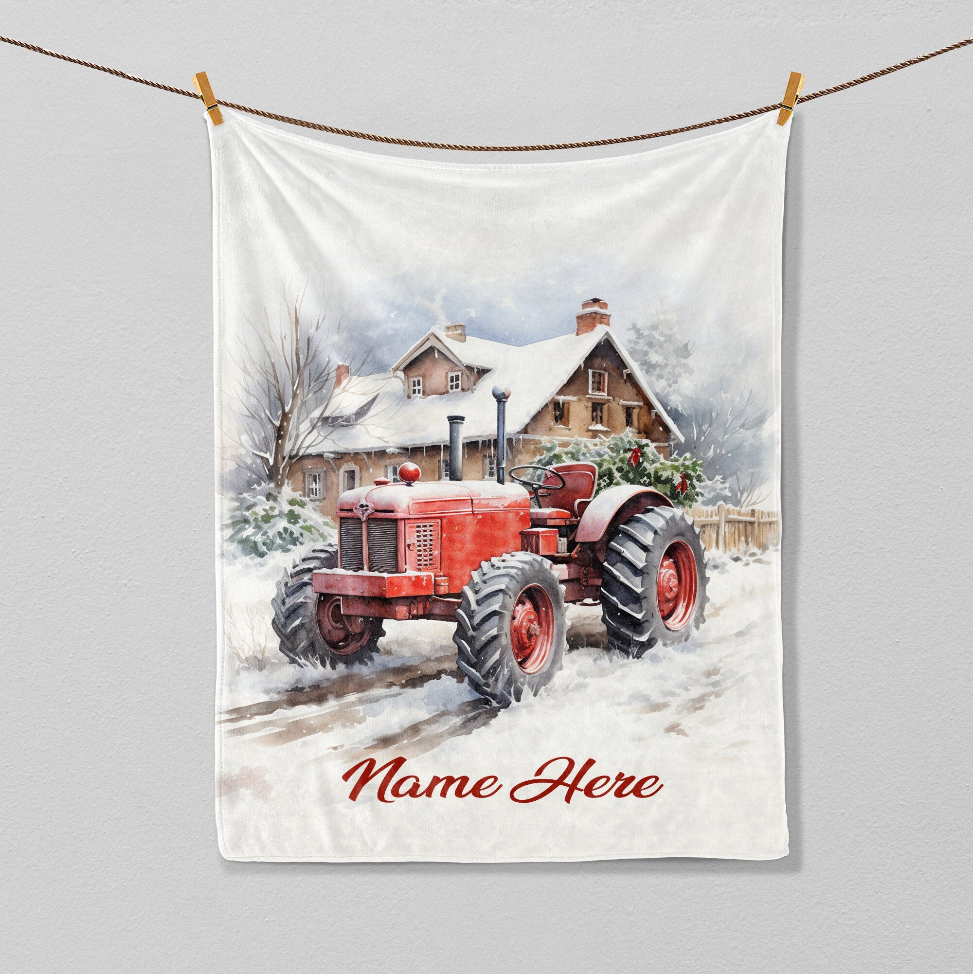 Petmytshirt Christmas Tractor Blanket Tractor Blanket Custom Soft Cozy Sherpa Fleece Throw Blanket Farm Blanket Xmas Gift Farmer Gift