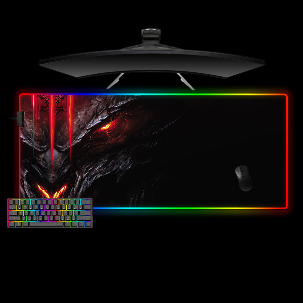 Allleftout Diablo Face Design M-Xxl Size Rgb Gaming Mouse Pad, Computer Desk Mat