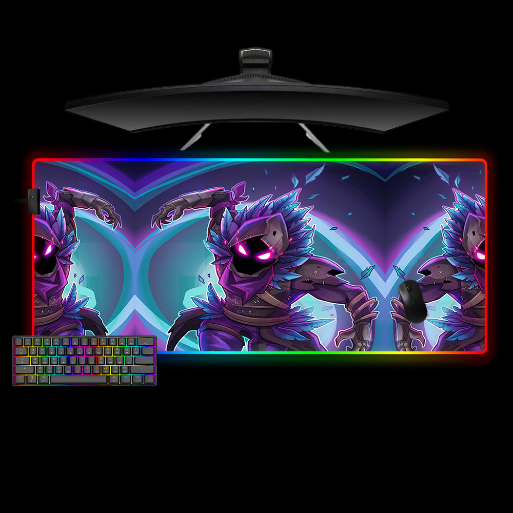 Allleftout Fortnite Raven Design M-Xxl Size Rgb Gaming Mouse Pad, Computer Desk Mat