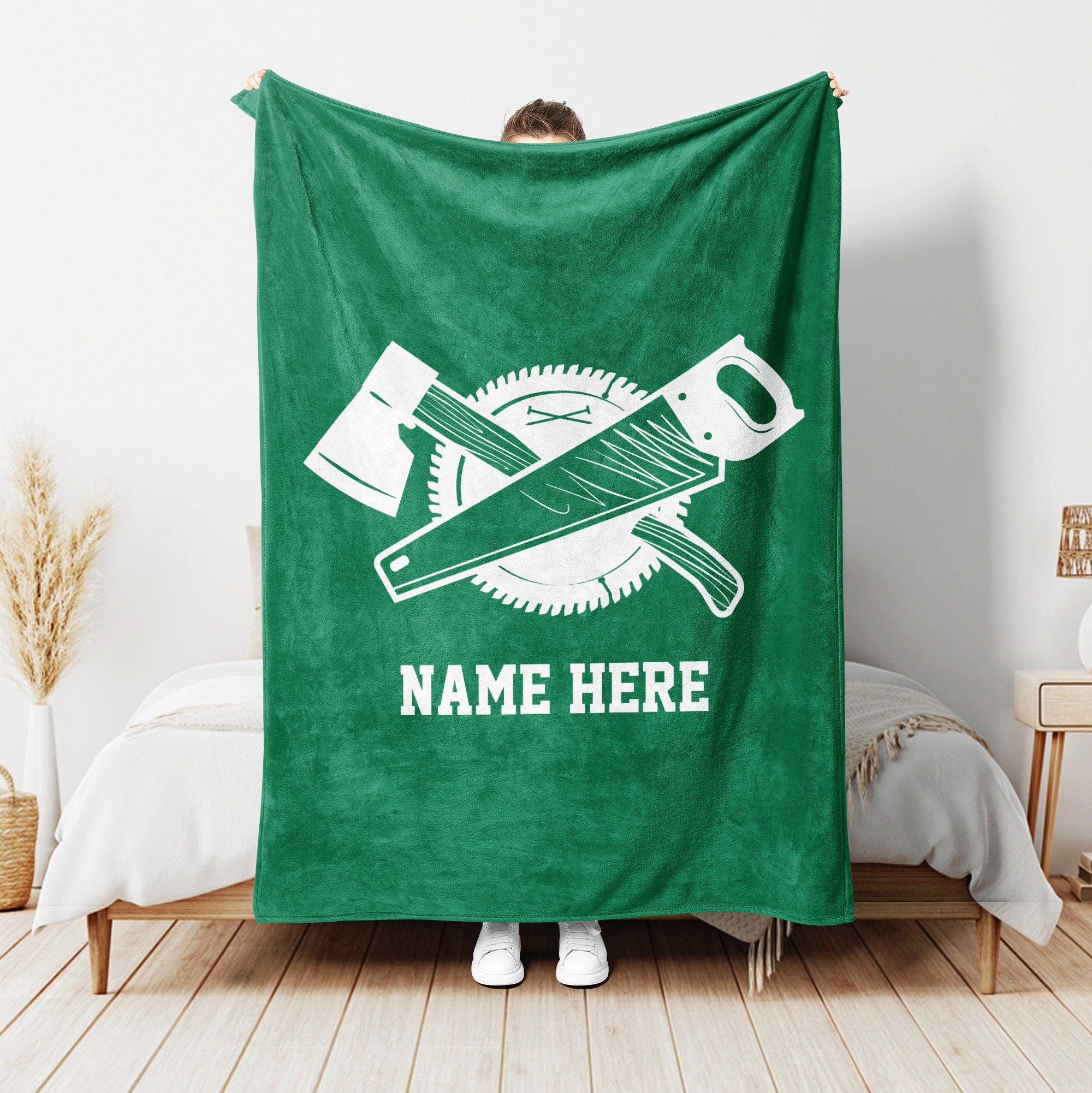 Petmytshirt Carpenter Blanket Custom Name Gift For Carpenter Dad Husband Boyfriend Son