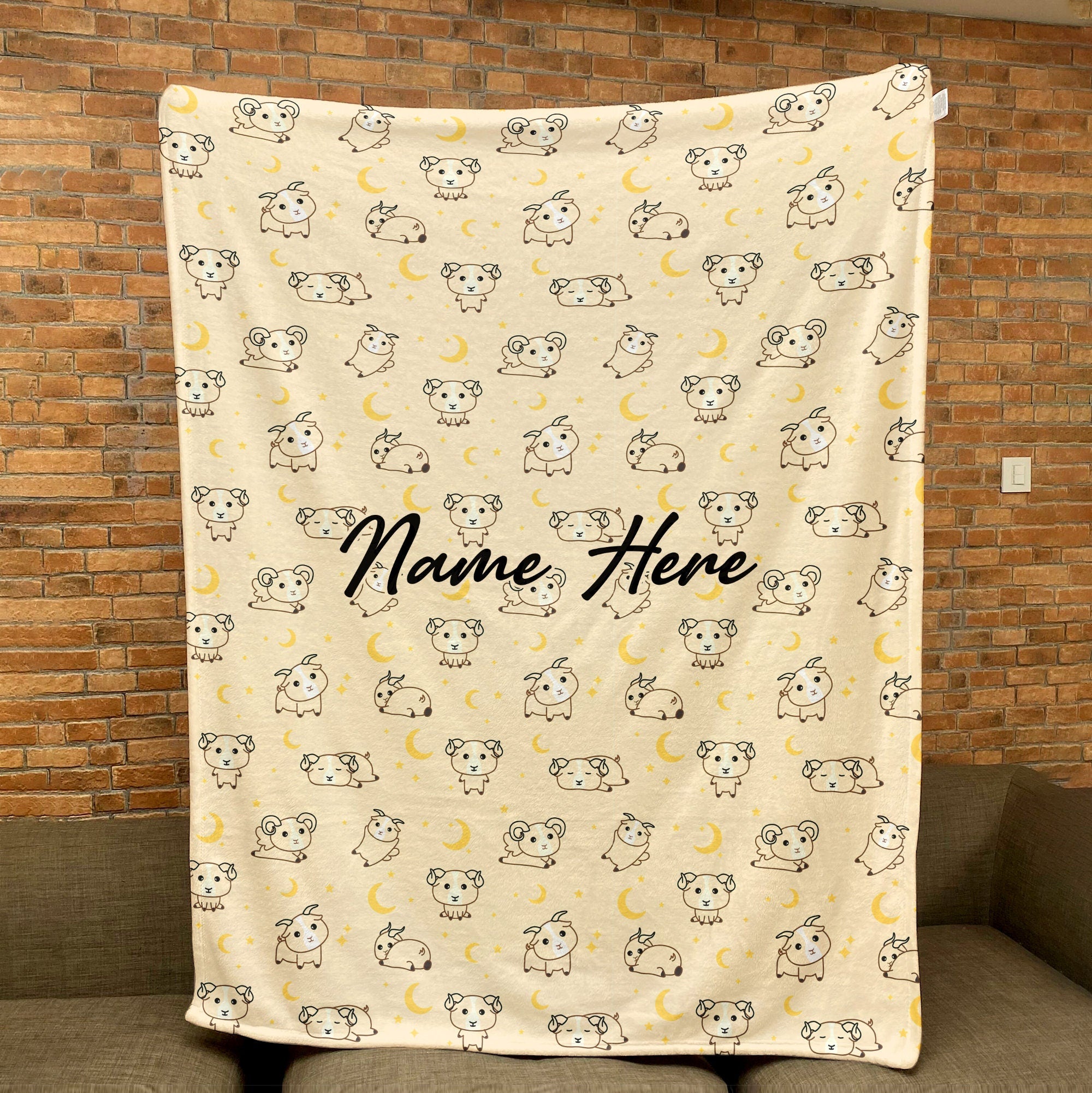 Petmytshirt Goat Blanket Cute Goat Blanket Custom Name Gift for Goat Lover Daughter Kid