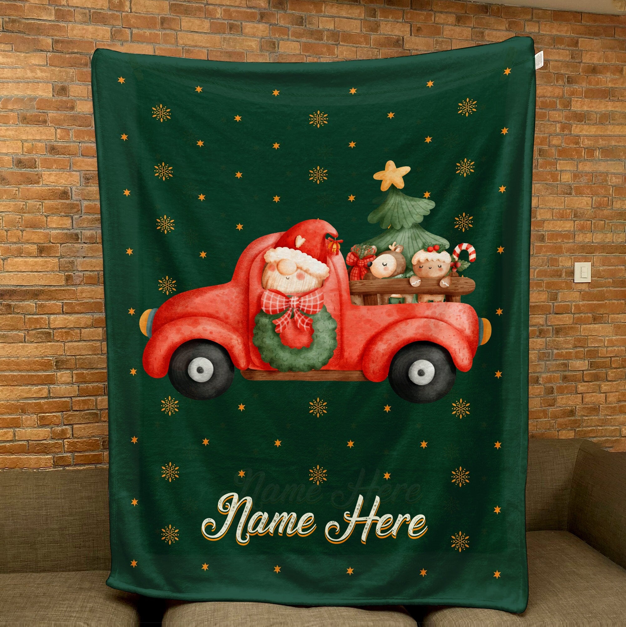 Petmytshirt Christmas Gnome Blanket Xmas Gnome Blanket Custom Name Soft Cozy Sherpa Fleece Throw Blanket Winter Blanket Christmas Gift