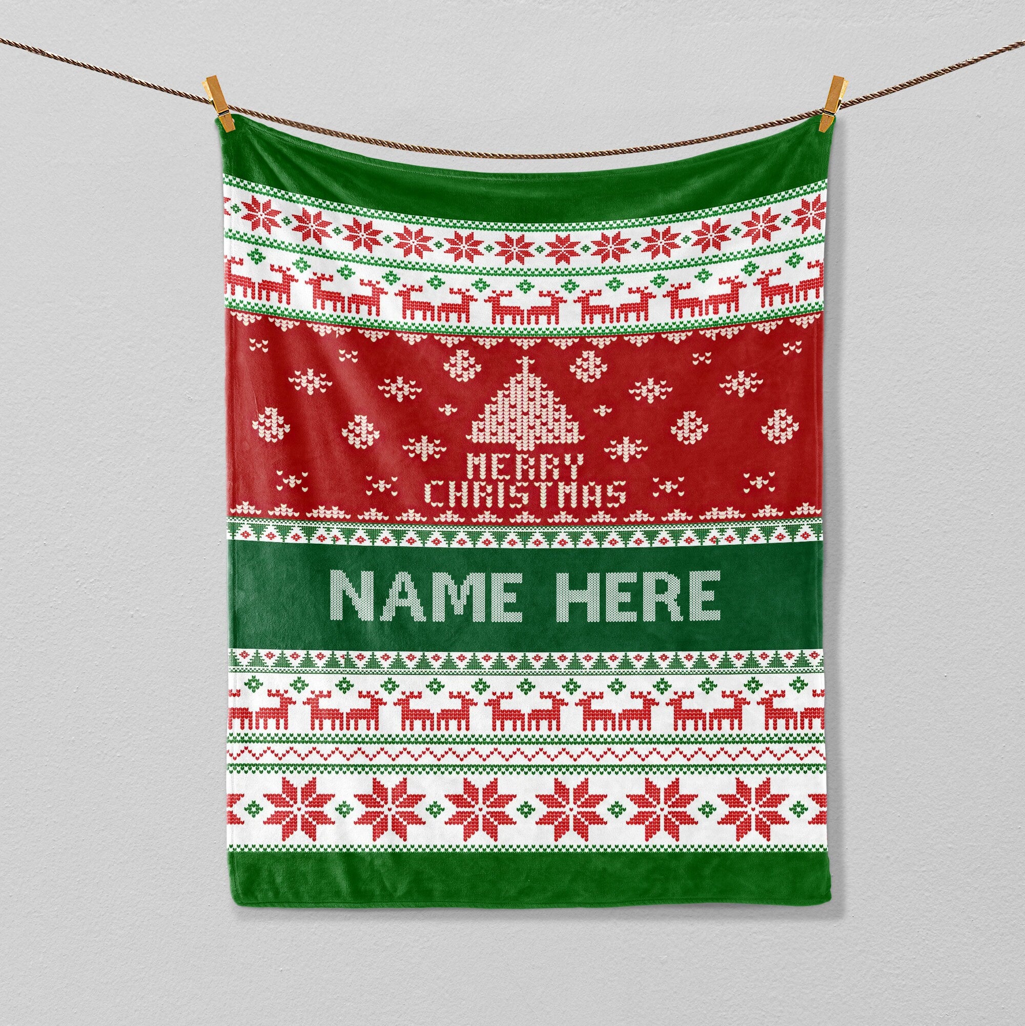 Petmytshirt Christmas Blanket Ugly Christmas Blanket Custom Xmas Name Soft Cozy Sherpa Fleece Throw Blanket Winter Blanket Holiday Gift