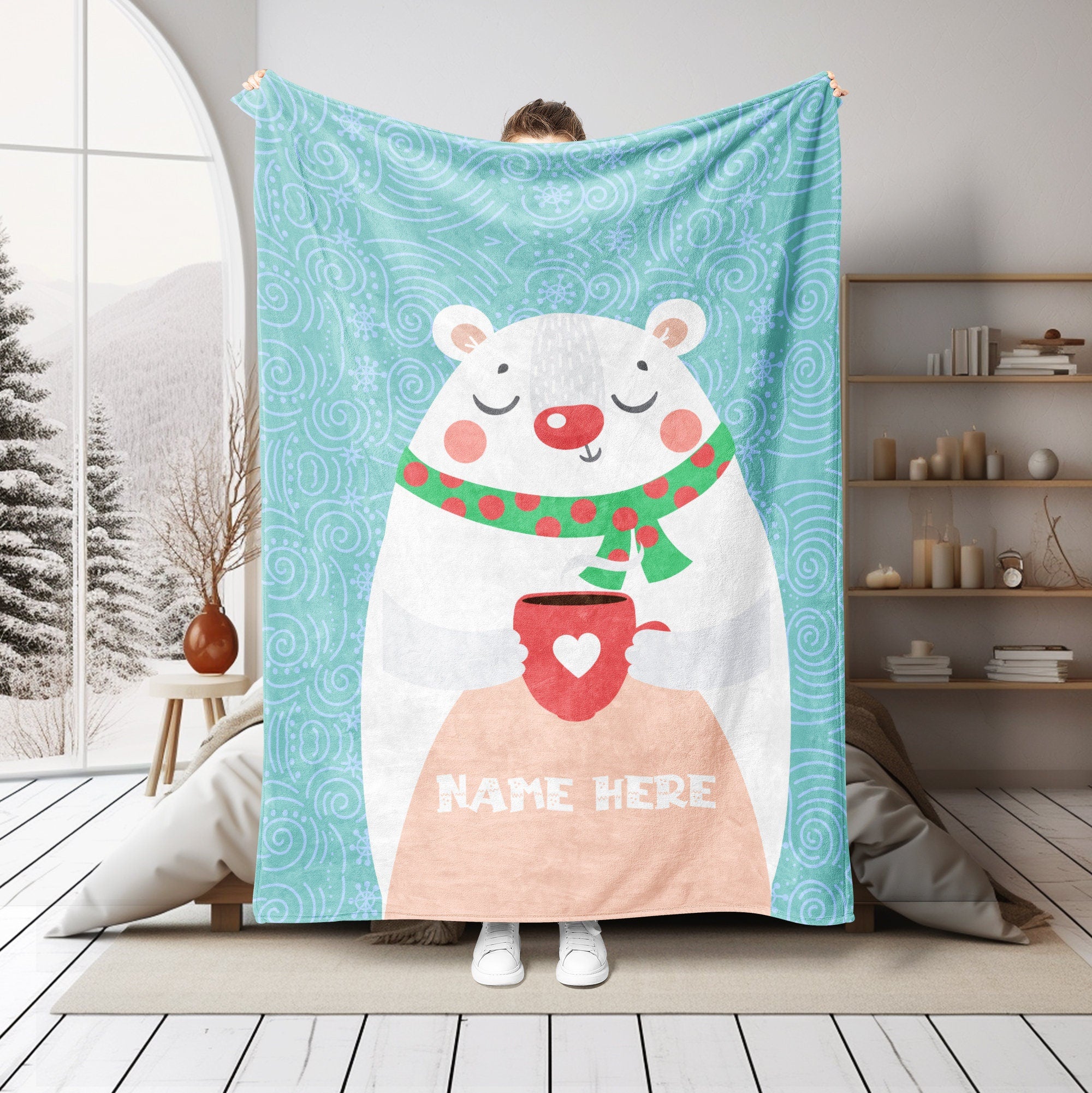 Petmytshirt Christmas Blanket Holiday Blanket Custom Name Christmas Gift for Daughter Son Kid