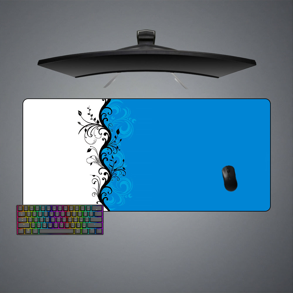 Allleftout Blue And White Floral Design M-Xxl Size Gaming Mouse Pad, Computer Desk Mat