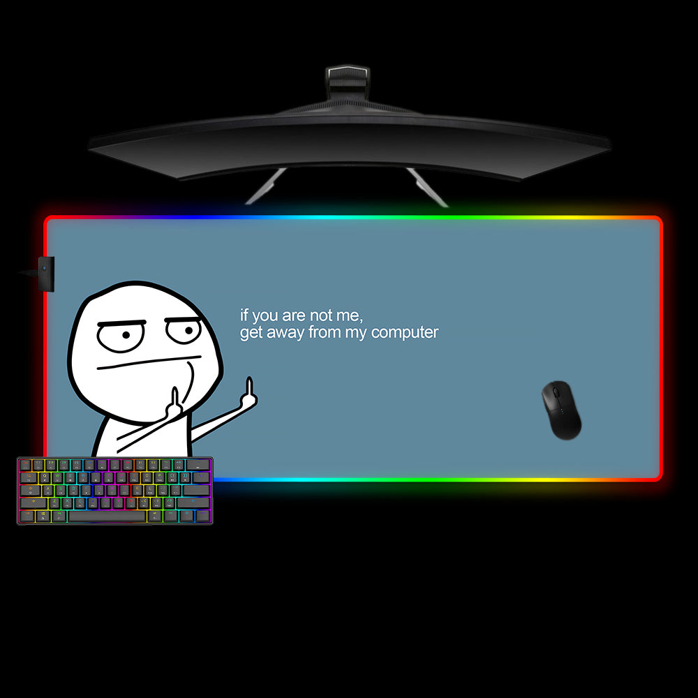 Allleftout Get Away Message Design M-Xxl Size Rgb Gaming Mouse Pad, Computer Desk Mat
