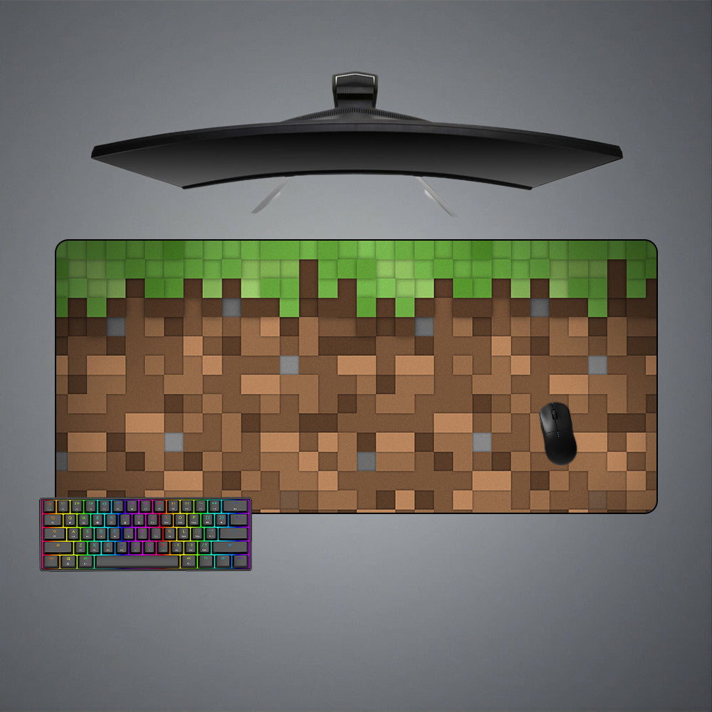 Allleftout Minecraft Grass And Dirt Texture Design M-Xxl Size Gaming Mouse Pad, Computer Desk Mat