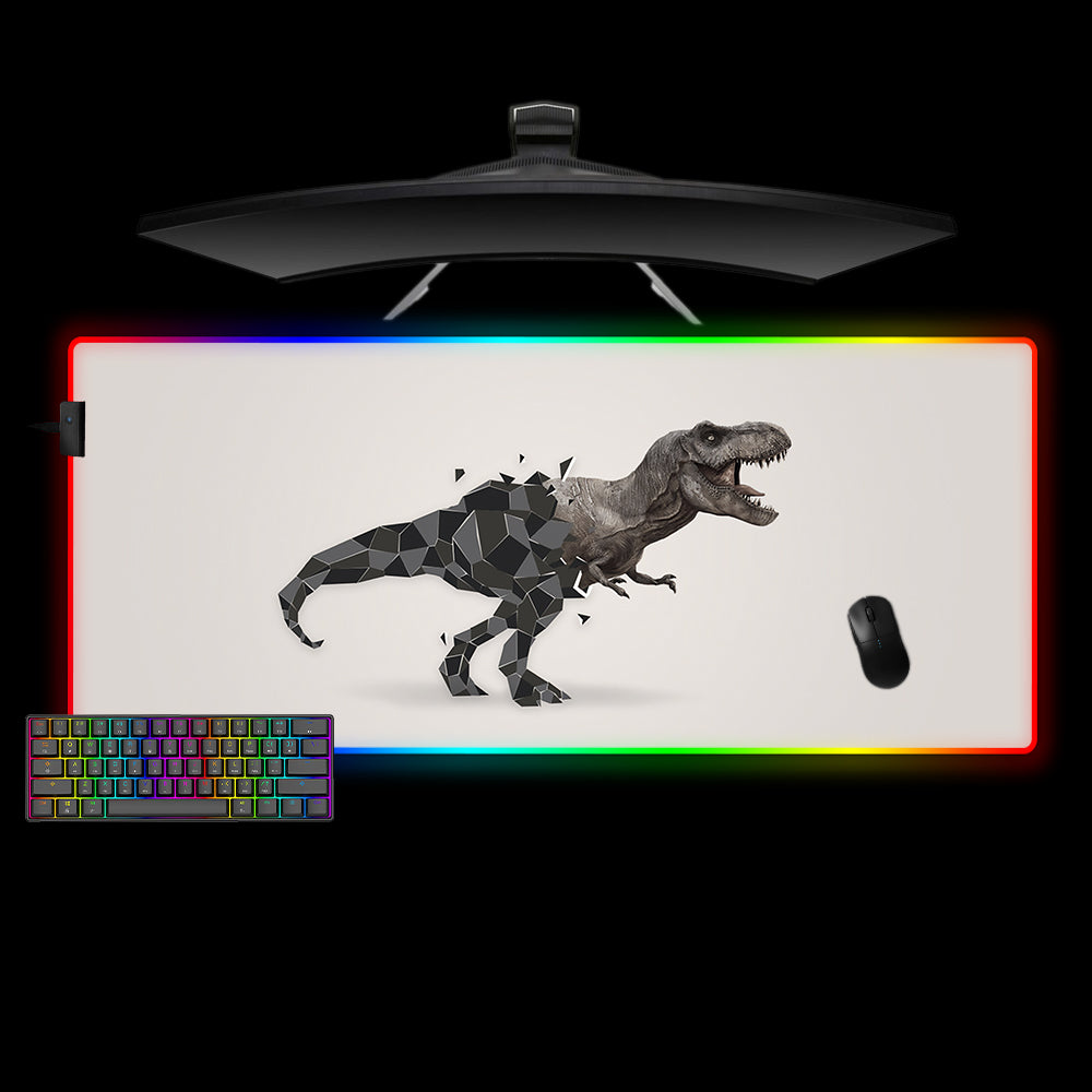 Allleftout Poly T-Rex Design M-Xxl Size Rgb Gaming Mouse Pad, Computer Desk Mat