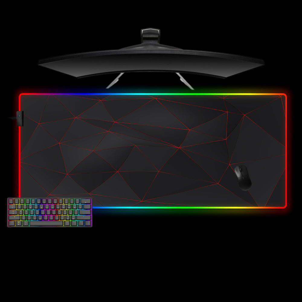 Allleftout Poly Glow Design M-Xxl Size Rgb Gaming Mouse Pad, Computer Desk Mat
