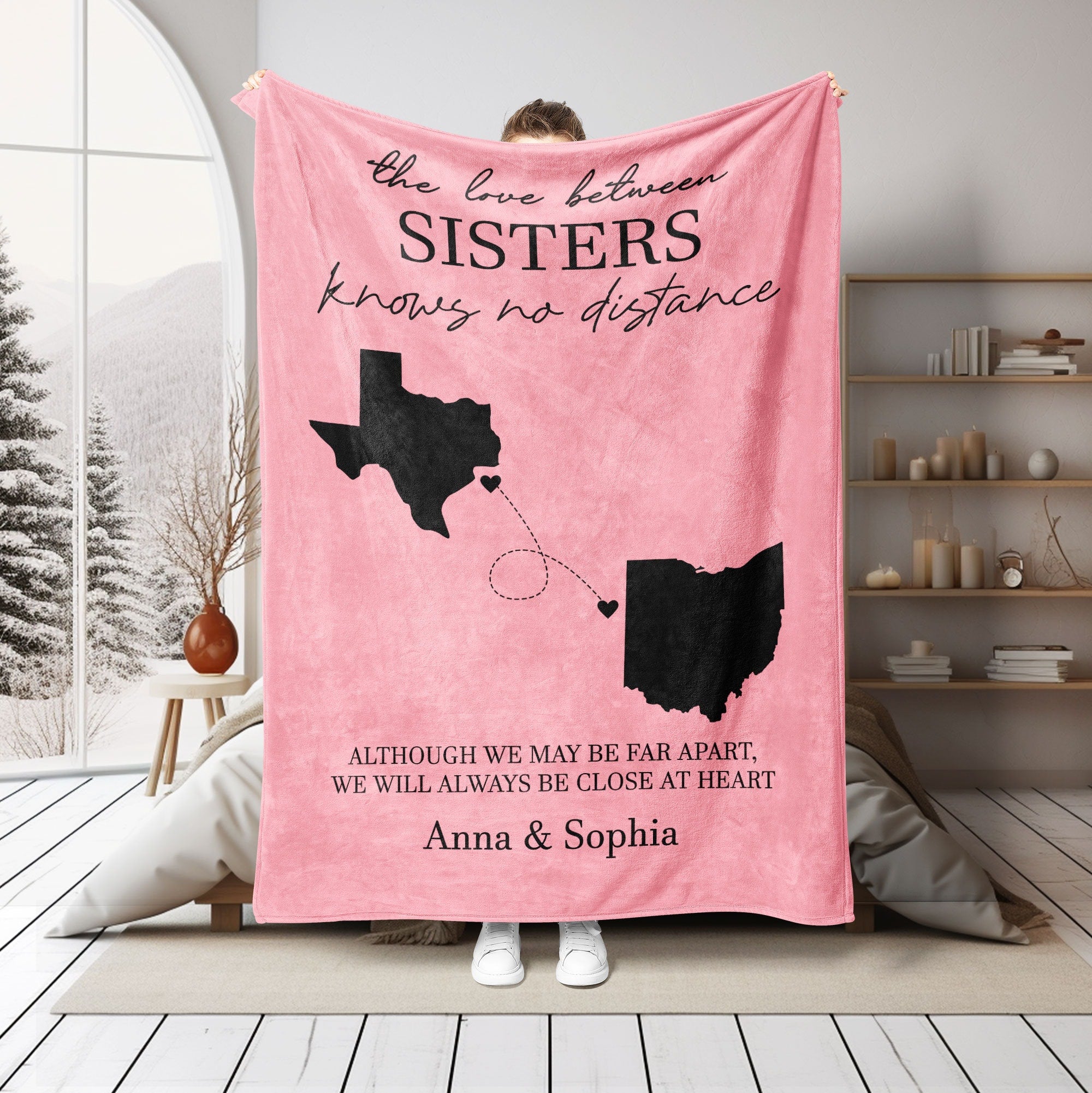 Petmytshirt Sister Blanket Friend Long Distance Blanket Custom Name Gift for Sister Bestie
