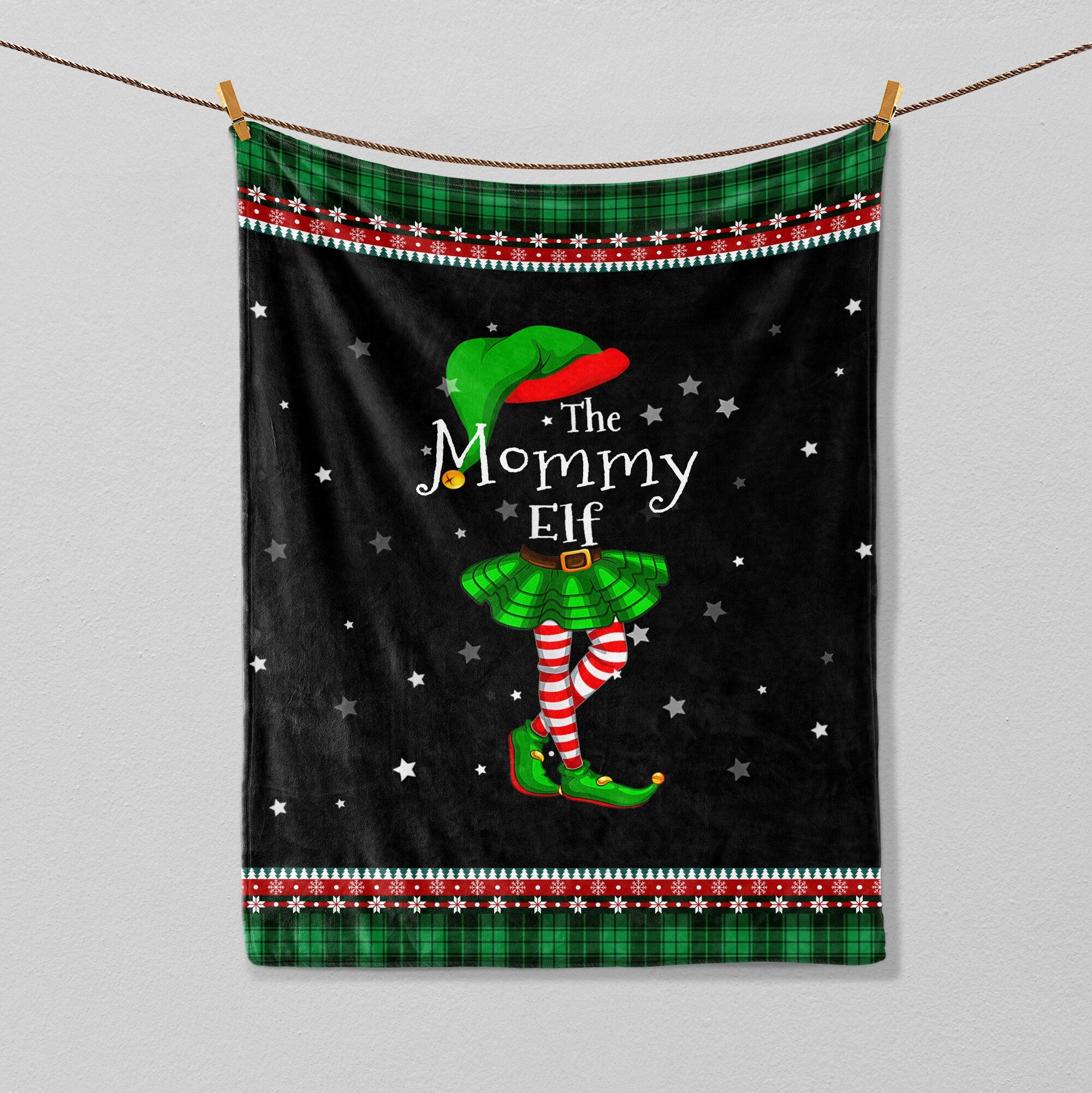 Petmytshirt Grandma Elf Christmas Blanket Nana Elf Blanket Custom Soft Cozy Sherpa Fleece Throw Blanket Christmas Gift for Grandma Mom
