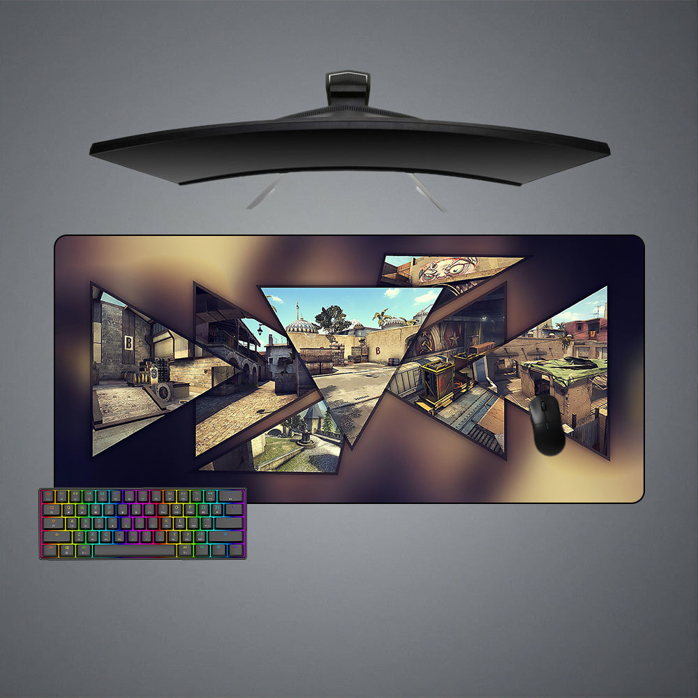 Allleftout Counter-Strike Maps Design M-Xxl Size Gaming Mouse Pad, Computer Desk Mat