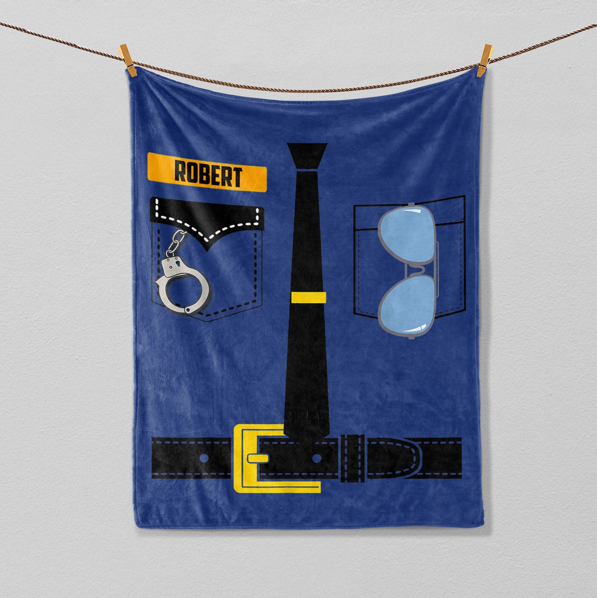 Petmytshirt Police Officer Blanket Police Uniform Blanket Custom Gift For Policeman Dad Husband